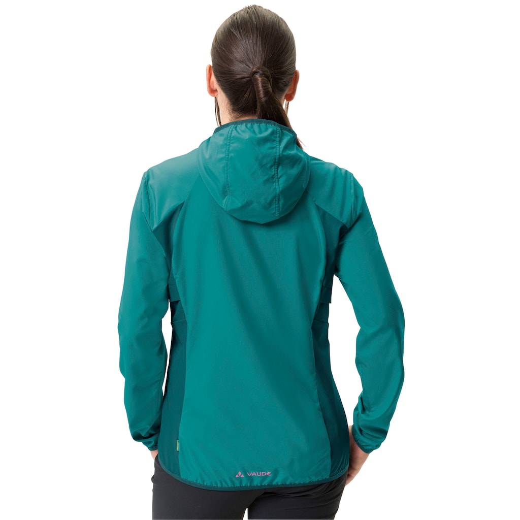 VAUDE Funktionsjacke »WOMEN'S QIMSA AIR JACKET«, (1 St.), mit Kapuze, Winddicht & Wasserabweisend & Atmungsaktiv