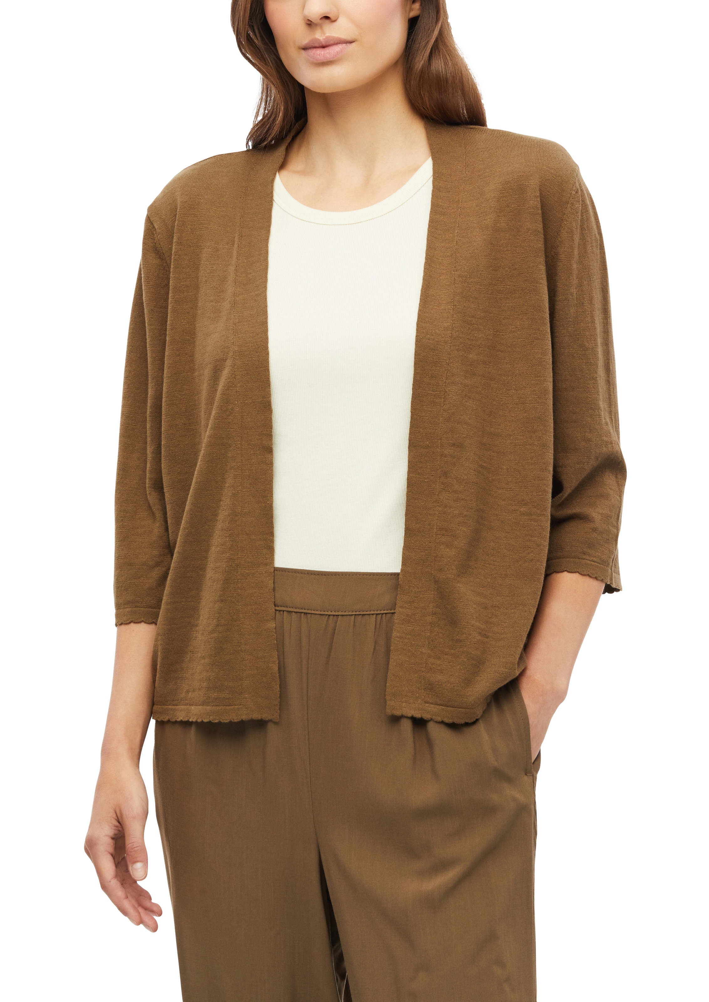 s.Oliver Cardigan 3/4-Arm Sommer-Strickjacke ohne Verschluss