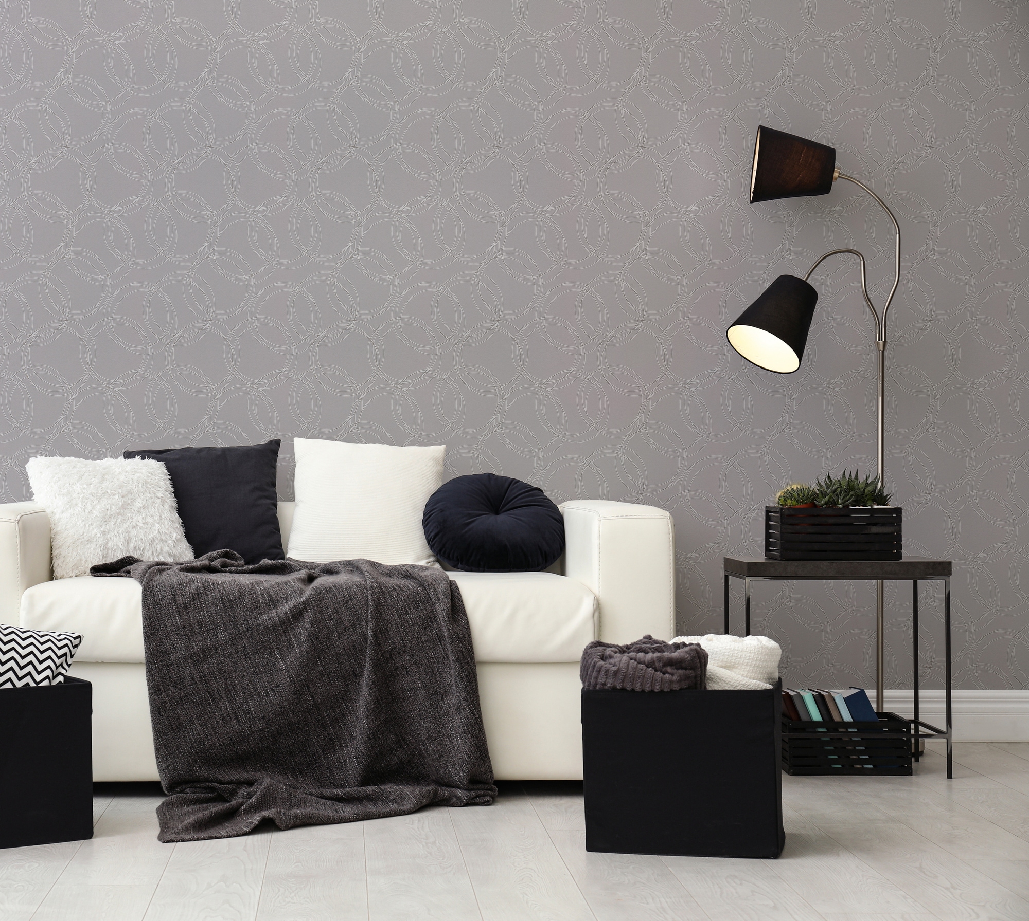 A.S. Création Vliestapete "Attractive 3 Kreise" Mit Punkten aufgeschäumt Metallic, leichter Glanz, fein strukturiert