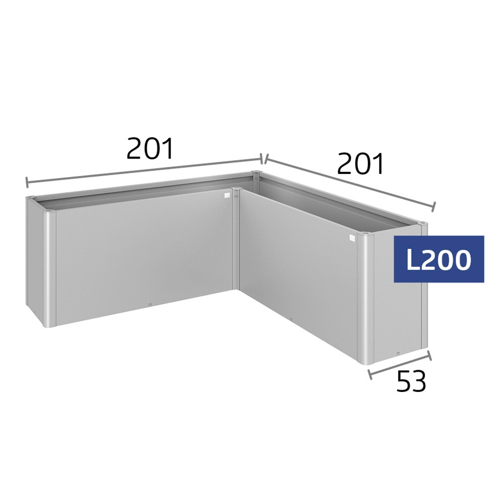 Biohort Hochbeet »BELVEDERE L-Form midi 2, verschiedene Farben« 201x201x61 cm, extrem langlebig, aus Metall