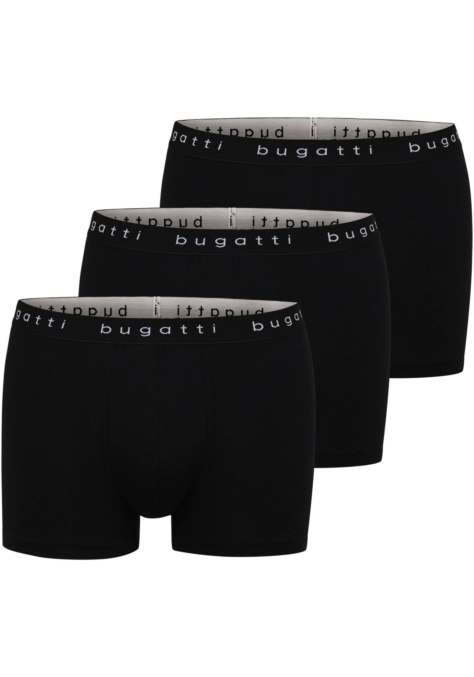 bugatti Boxershorts "Berlin", (Packung, 3 St., 3), mit Logo-Bund