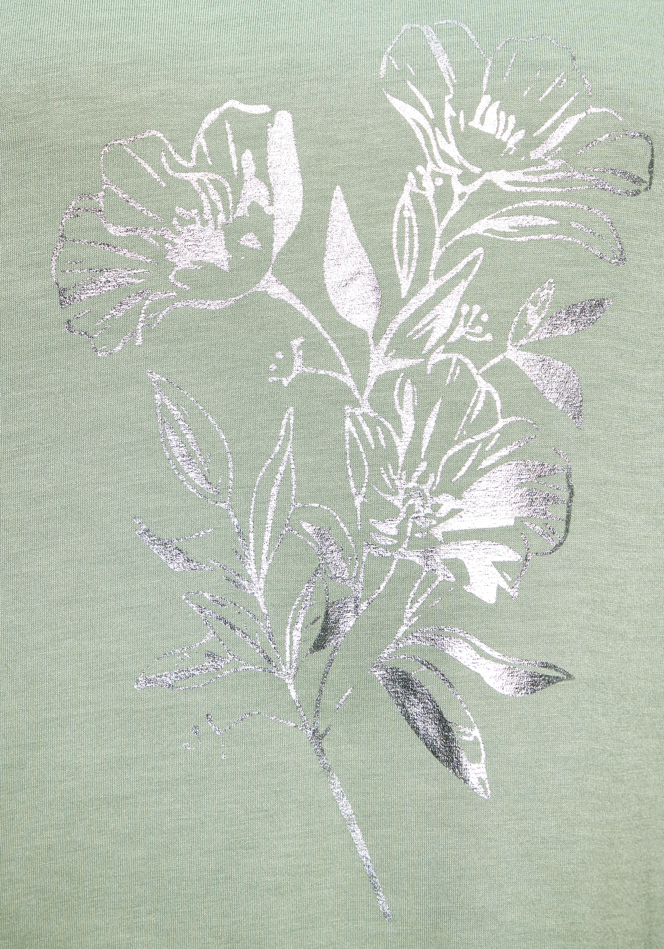 LASCANA Kurzarmshirt »mit schimmerndem Print« aus luftigem Viskose-Stretch