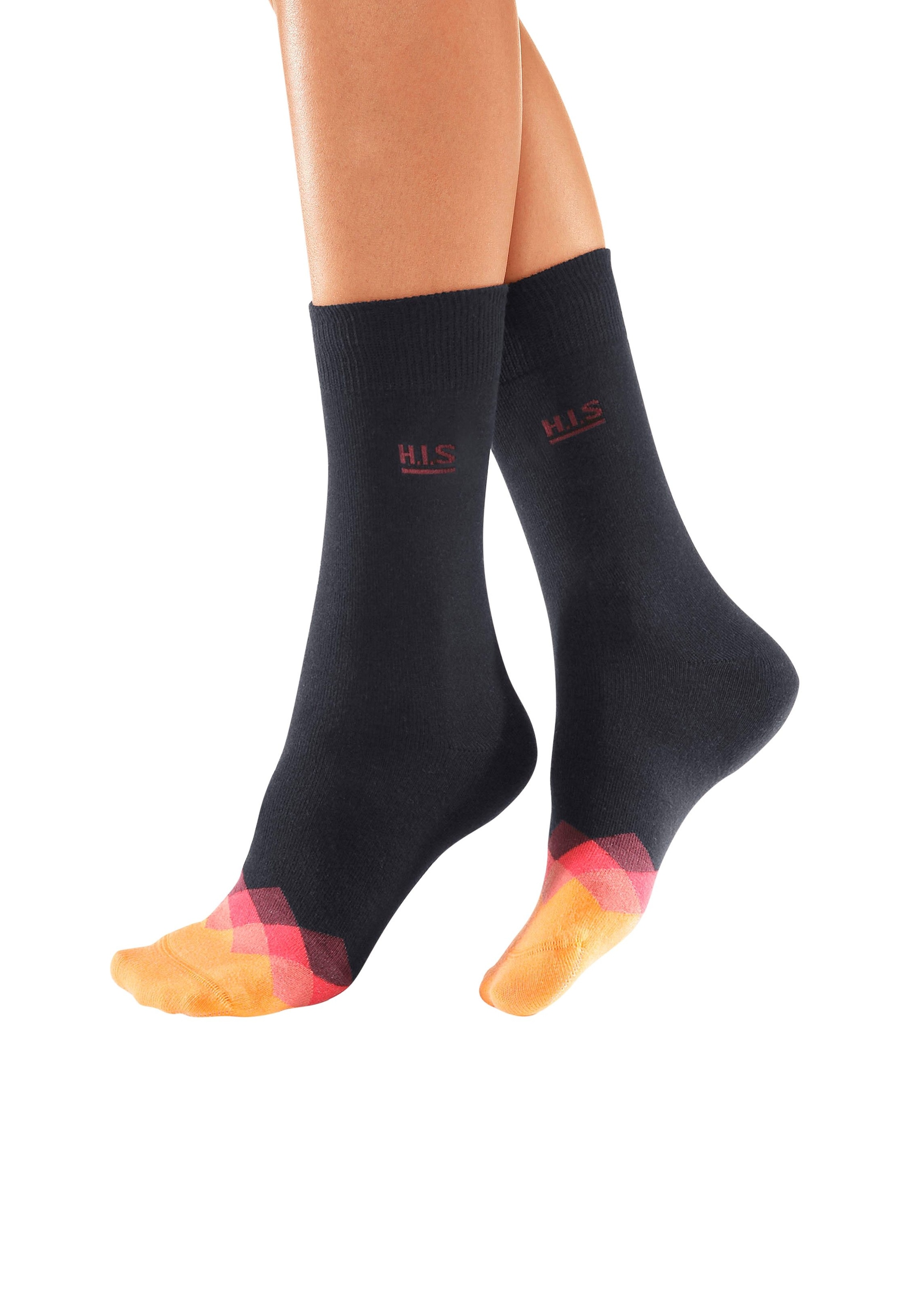 H.I.S Socken der | tollen mit (7 Spitze an Farbmuster Paar) BAUR