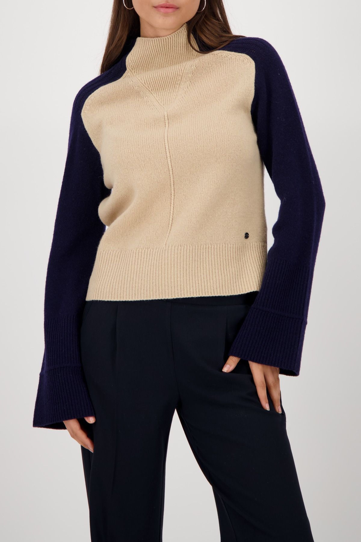 Monari Strickpullover "Pullover Colorblock", Regular fit mit Rundhalsaussch günstig online kaufen