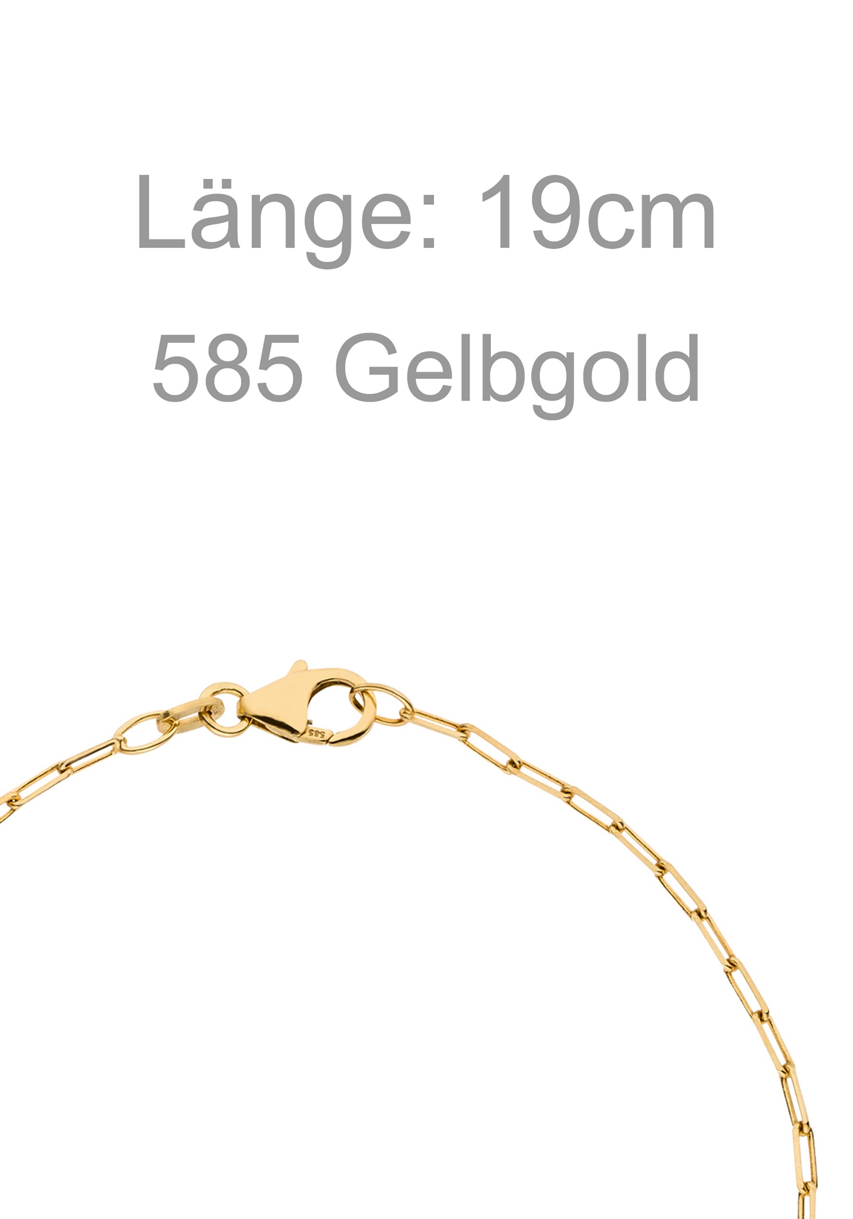 Goldarmband JOBO "Armband Ankerarmband 1,6 mm 19 cm", gelbgold 585, Armbänder, Damen, Gelbgold 585, Goldarmband, 585 Gold massiv 2