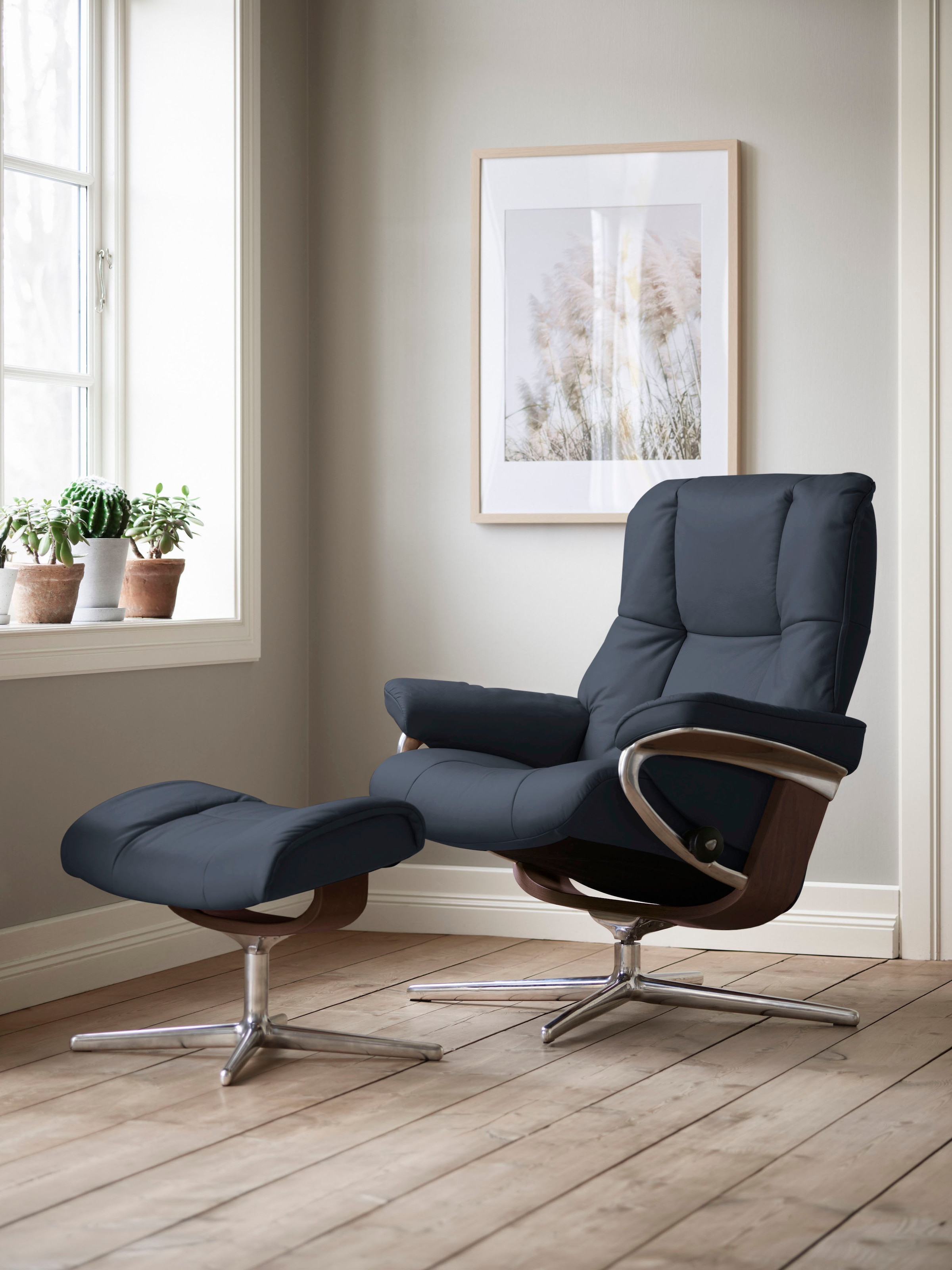 Stressless "Mayfair" Set, Relaxsessel mit Hocker, mit Hocker, mit Cross Bas günstig online kaufen