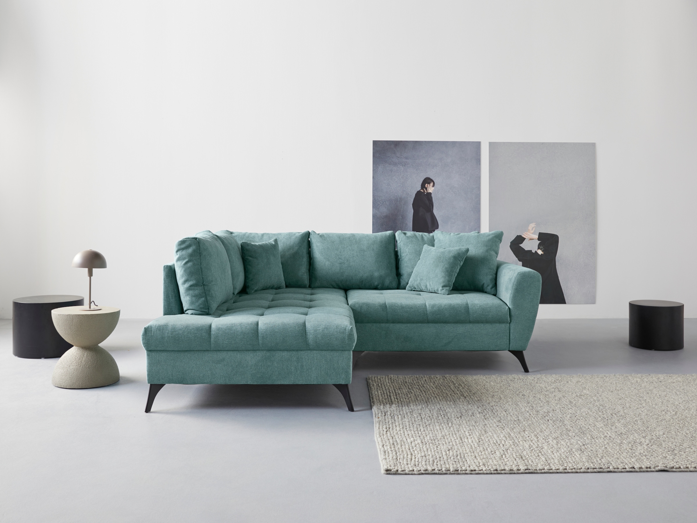 INOSIGN Ecksofa "Lörby L-Form", auch mit Aqua clean-Bezug, feine Steppung i günstig online kaufen