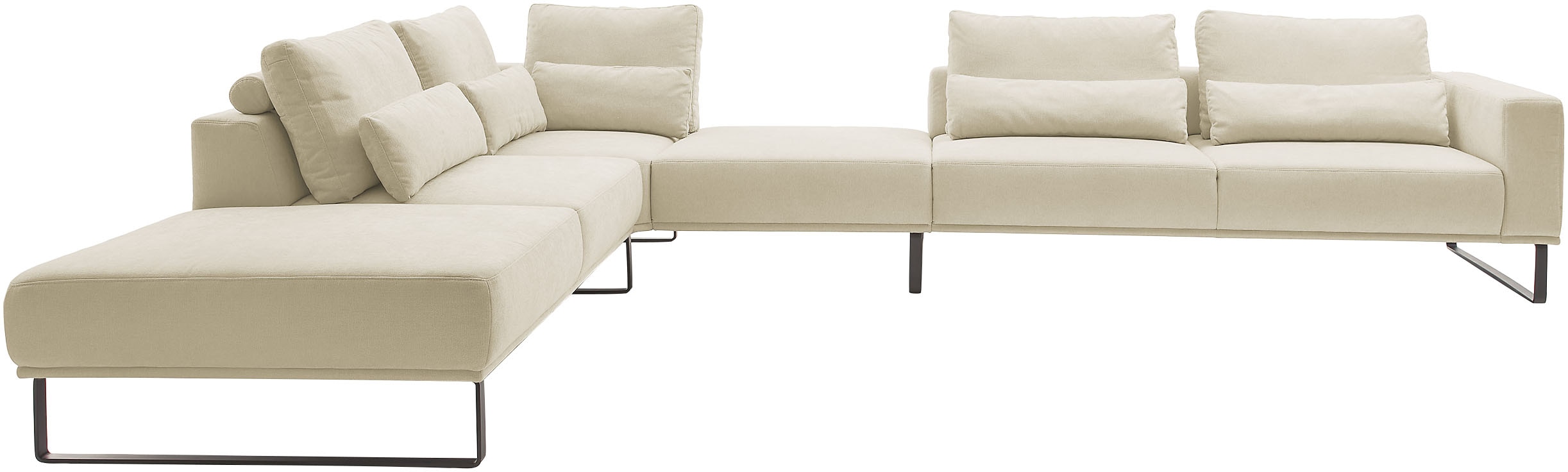 Musterring "JustB PM100 bequem, modern, elegant und viel Platz, bodenfrei" mit Zwischenhocker, wahlweise mit Funktion und Kissen, Maße 290 x 398