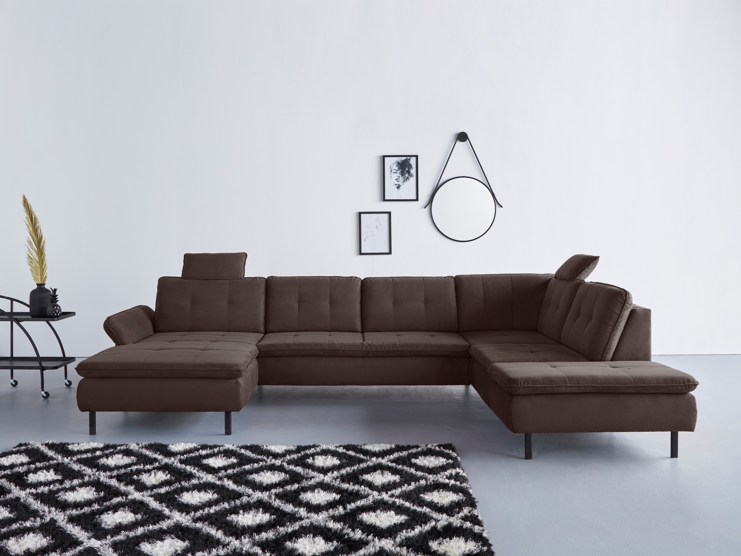 Home affaire Wohnlandschaft "Birkholm U-Form" Armlehnverstellung, auch in E günstig online kaufen