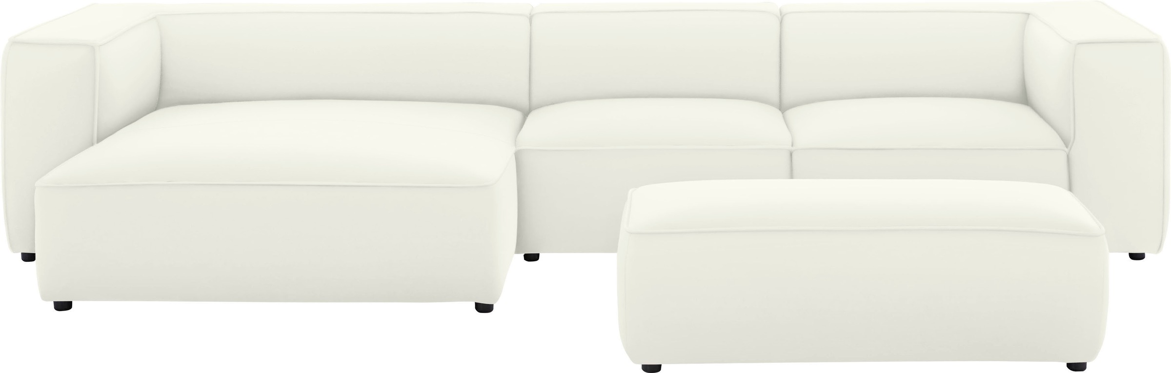 W.SCHILLIG Ecksofa »around-the-block«, mit eleganter Biese, mit Federkern, Breite 341 cm