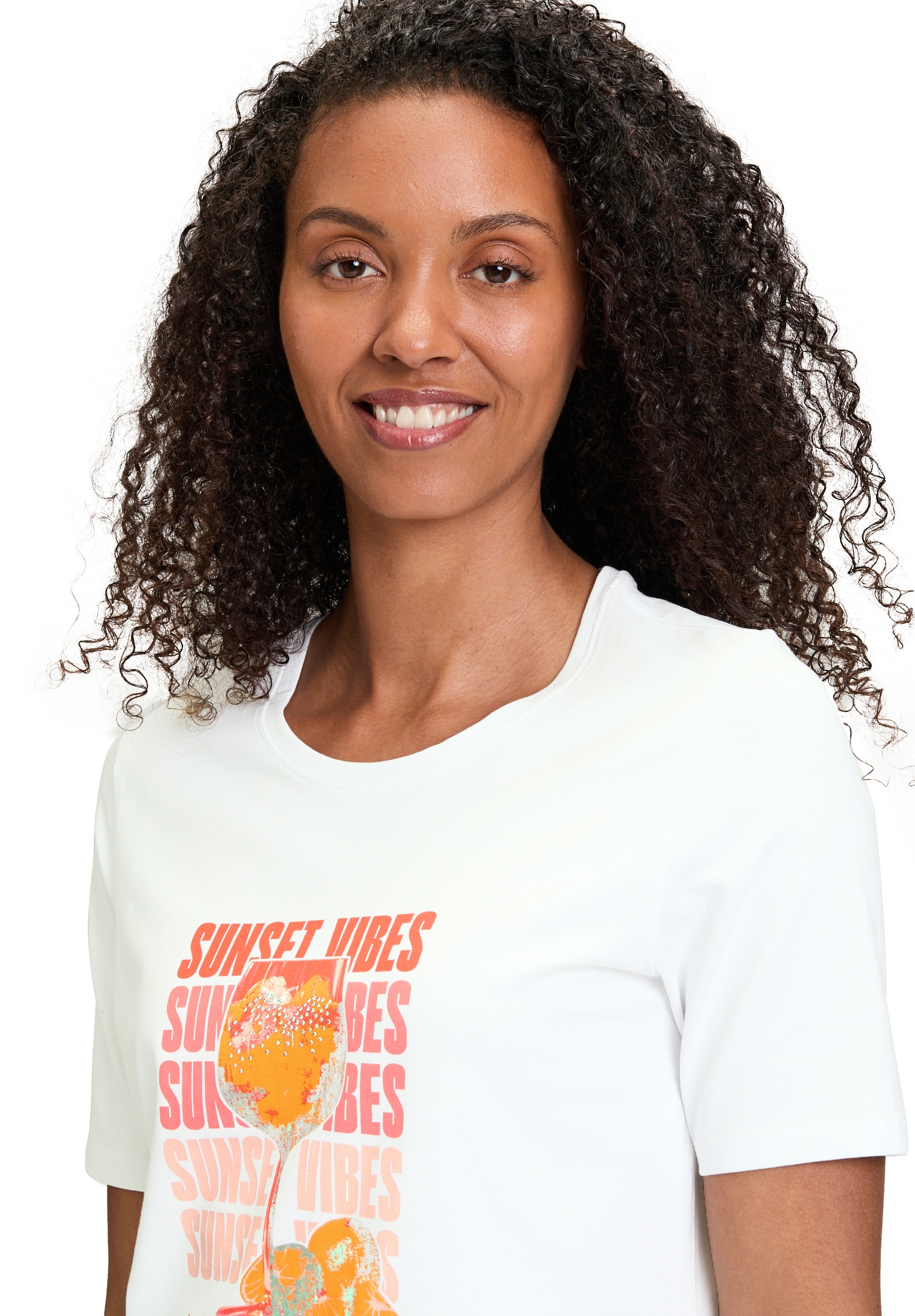 Betty Barclay Kurzarmshirt »Betty Barclay Basic Shirt mit Aufdruck«, (1 tlg.), Glitzersteine