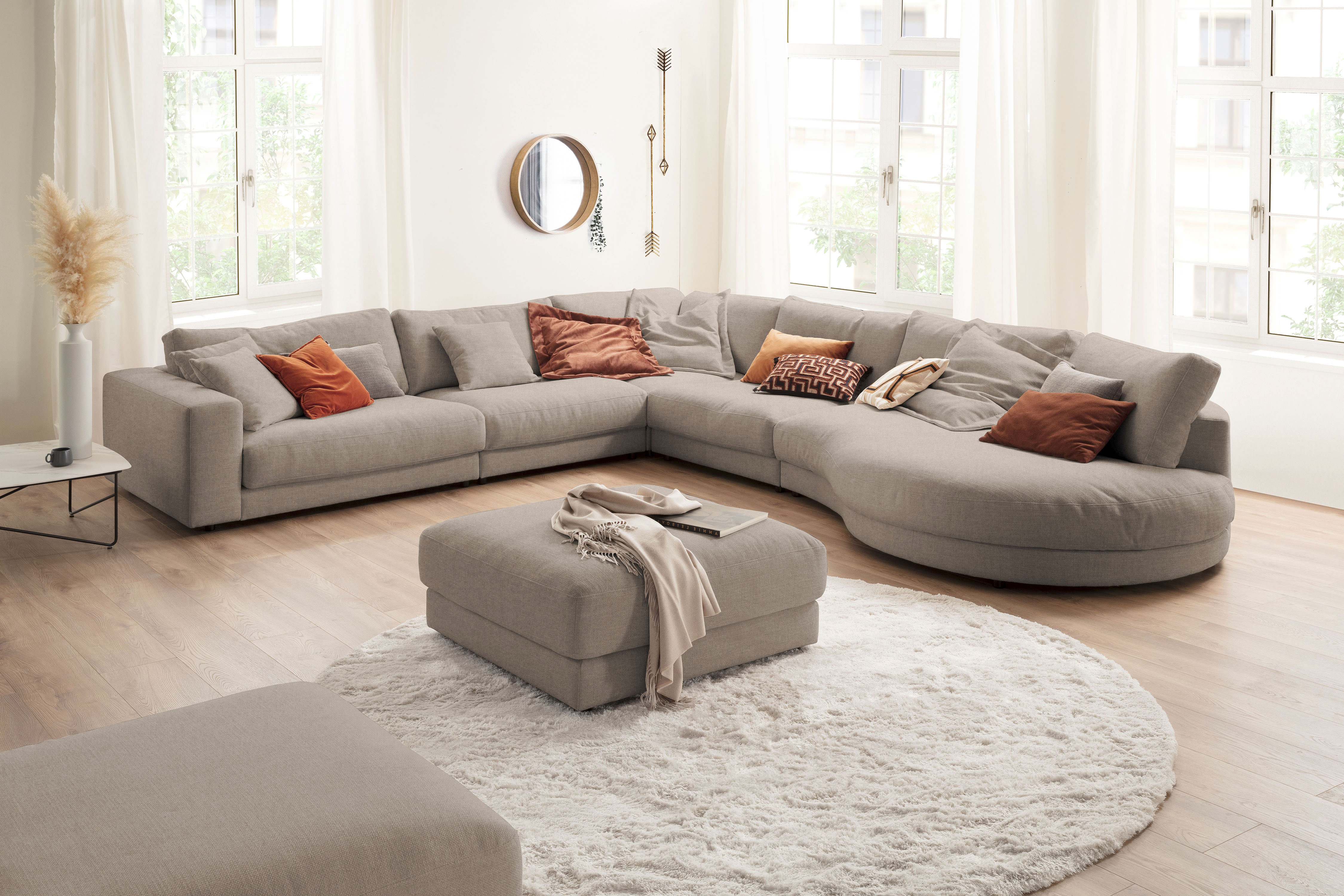 3C Candy Ecksofa "Enisa II, bequem und komfortabel, Mega Familiensofa, L-Form" incl. 3 Flatterkissen, wahlweise mit Flecken-Schutz-Bezug Easy care
