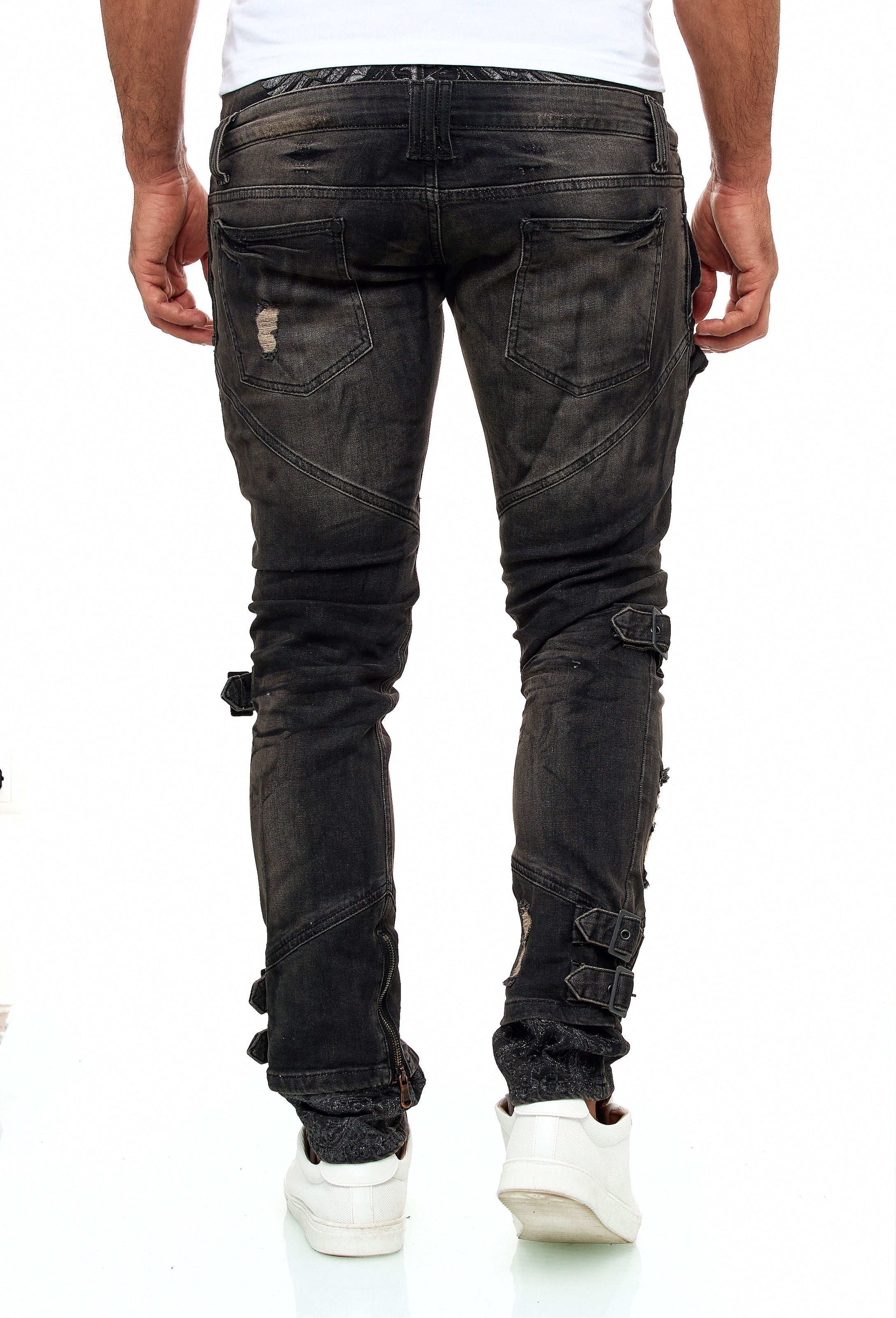 KINGZ Slim-fit-Jeans, mit tollen Akzenten