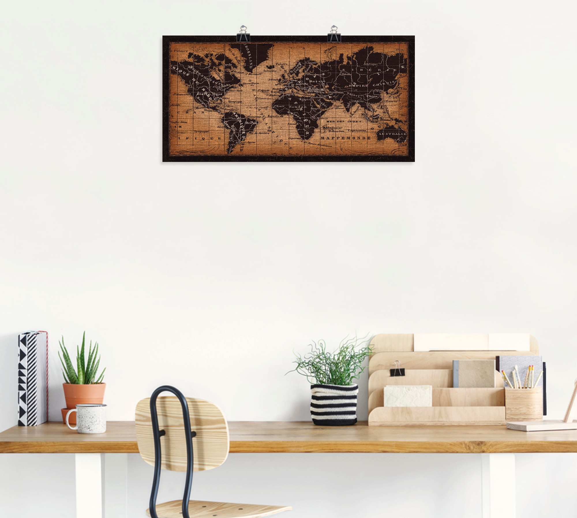 Größen versch. oder BAUR »Alte Weltkarte«, Artland Wandbild in Wandaufkleber als (1 Leinwandbild, | kaufen Landkarten, St.), Poster