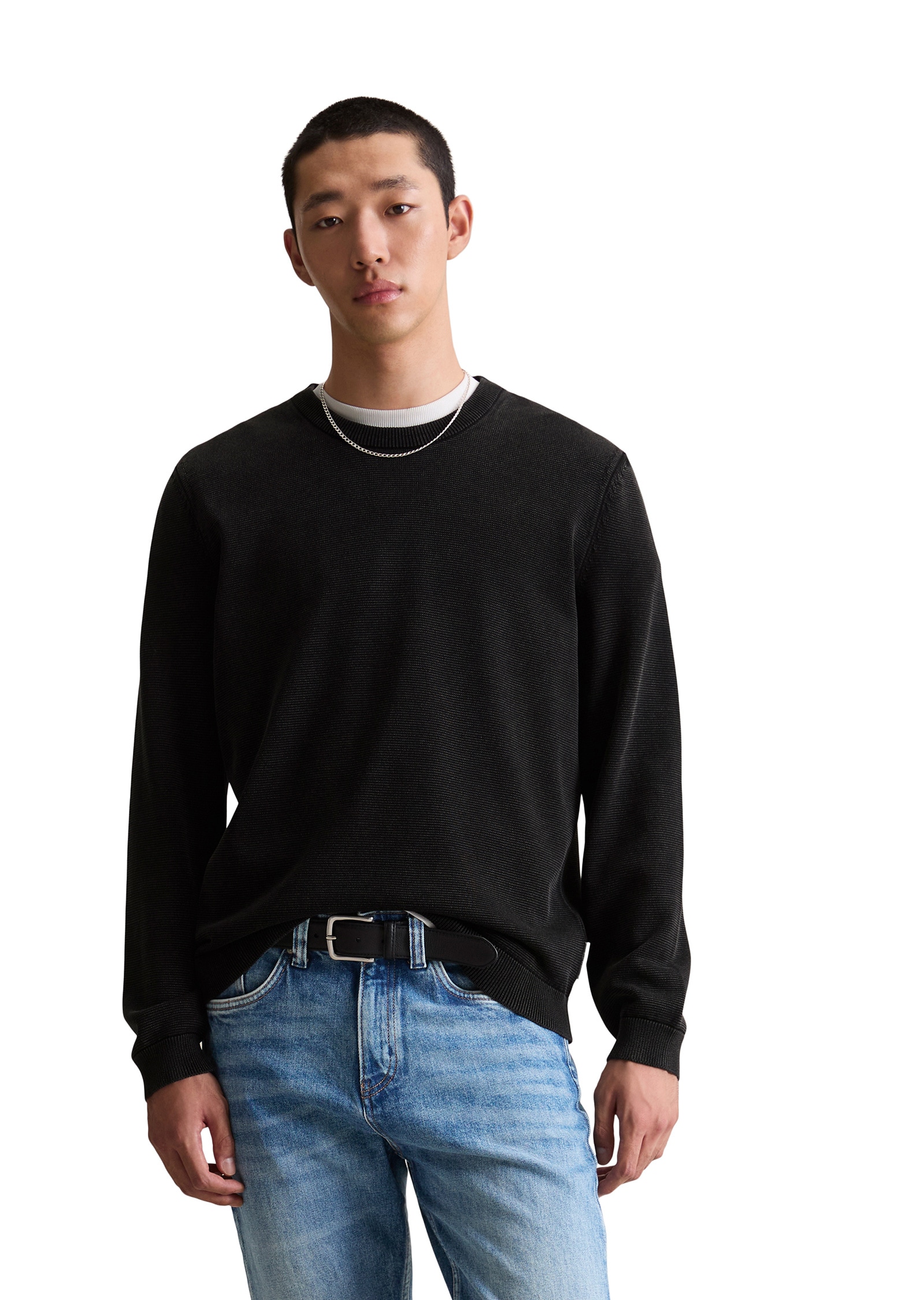 Marc OPolo DENIM Rundhalspullover "aus reiner Bio-Baumwolle" günstig online kaufen