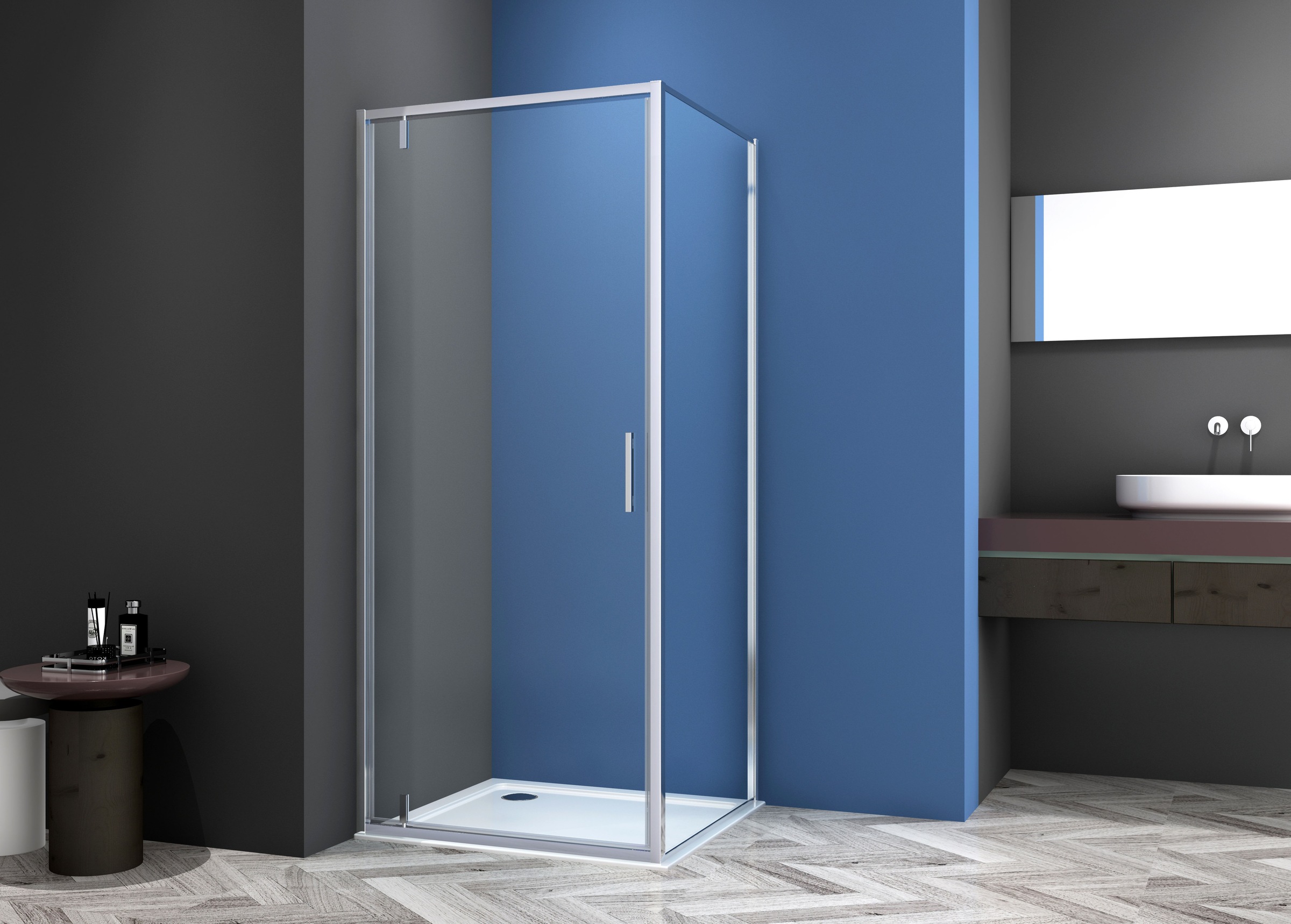Sanotechnik Dusch-Schwingtür »Sanotechnik SlimLine Schwenktür chrom« Easy Clean Beschichtung