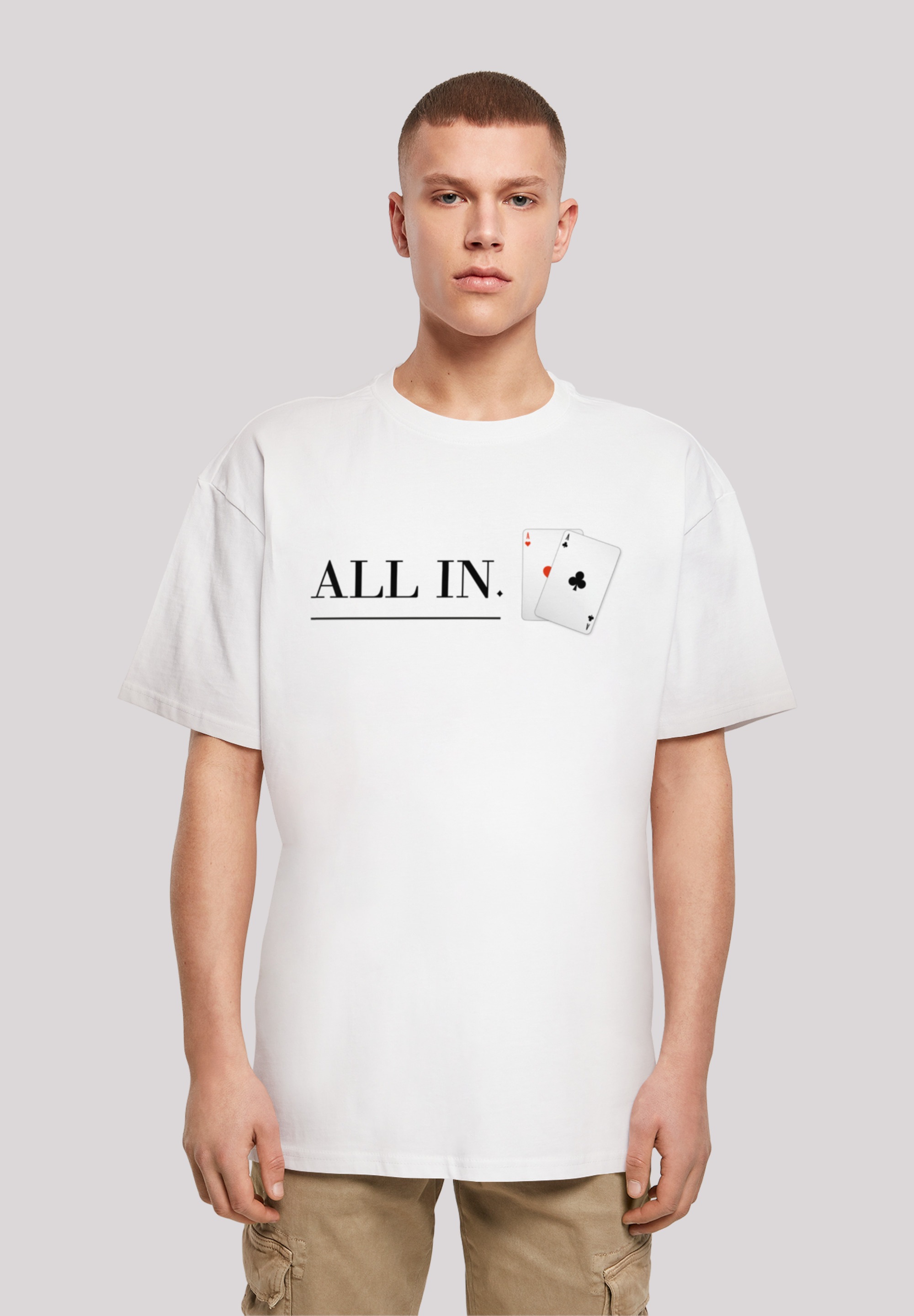 F4NT4STIC T-Shirt "Poker All In Karten", Print