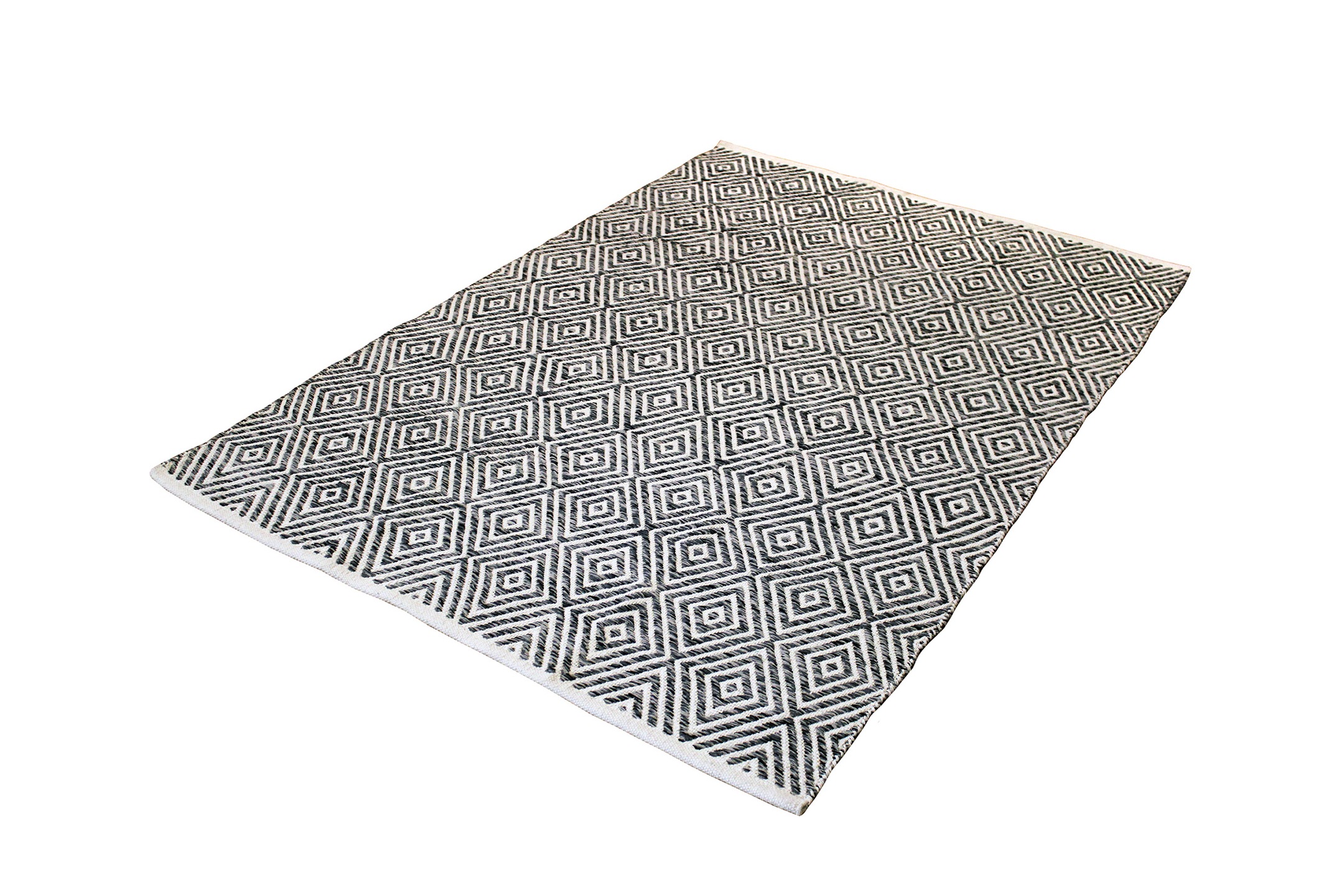 Tapis Géométrique Fait Main "Aperitif" Gris 160 x 230 cm