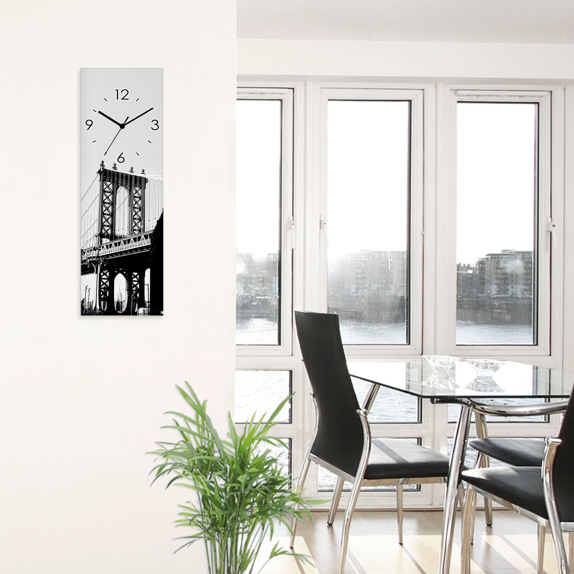 Artland Wanduhr »Dumbo Manhattan Bridge New York«, wahlweise mit Quarz- oder Funkuhrwerk, lautlos ohne Tickgeräusche