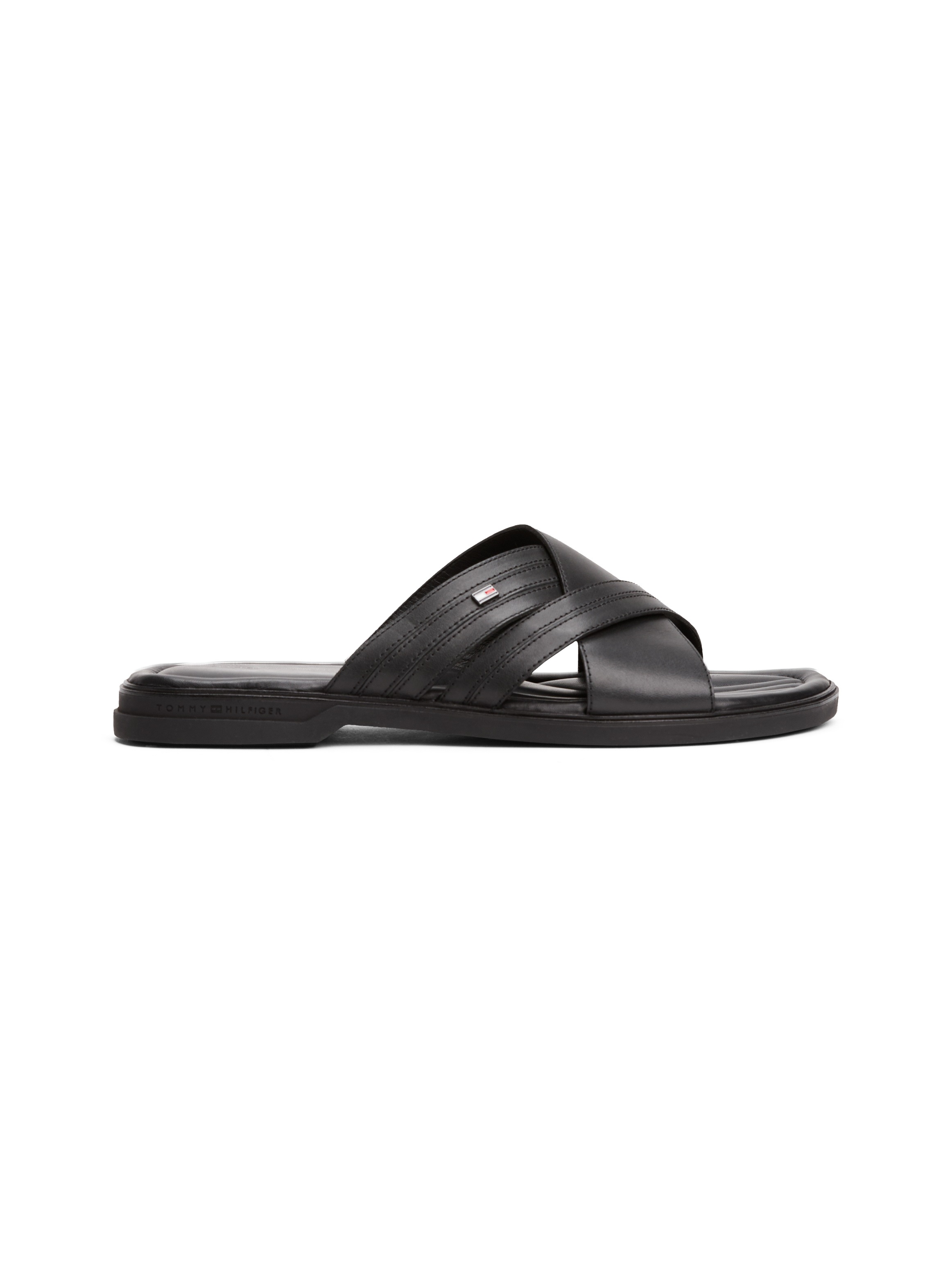Thumbnail - Tommy Hilfiger Pantolette "PREMIUM HILFIGER CC LTH SANDAL", Blockabsatz, Sommmerschuh mit seitlicher Logoflag