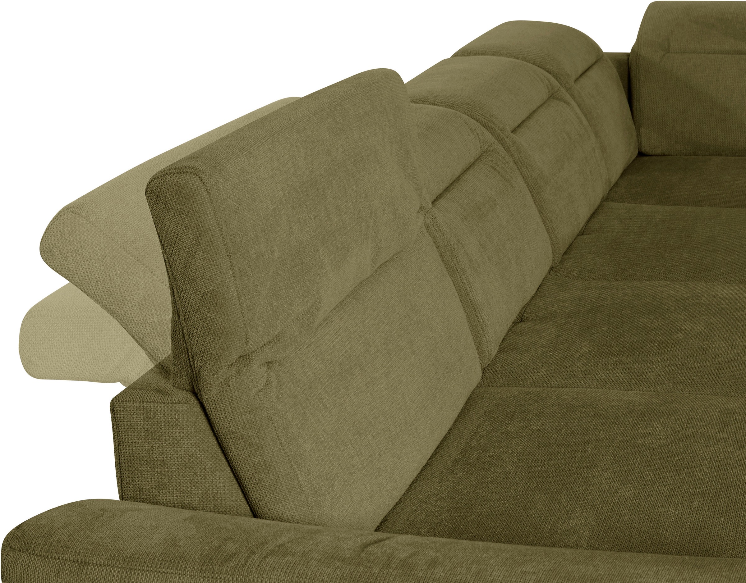 sit&more Wohnlandschaft »Percy U-Form«, 12 cm Fußhöhe, Sitztiefenverstellung, wahlweise in 2 Fußfarben