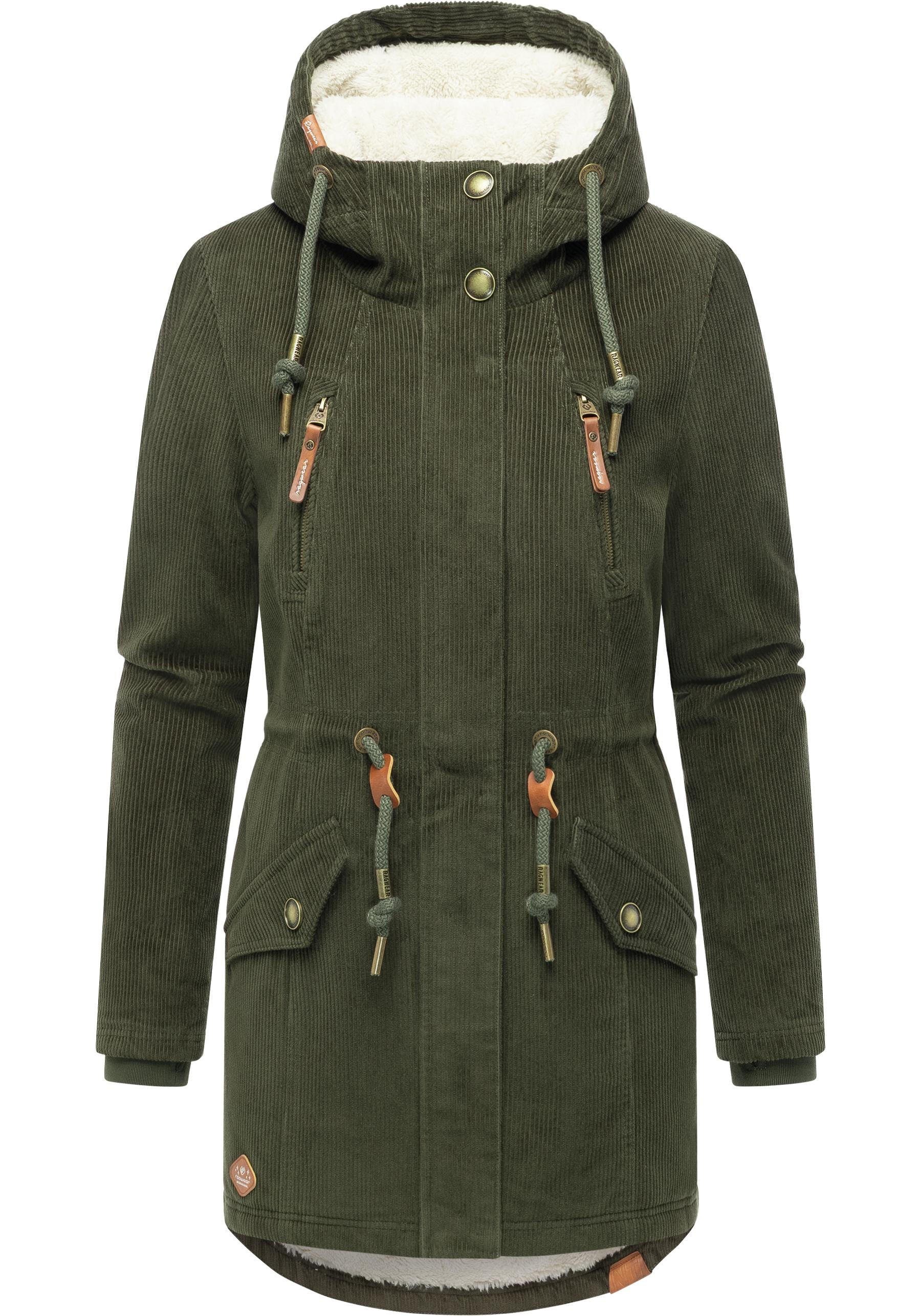 Ragwear Kurzmantel "Ellsie Cordy YOUMODO", Warmer Winterparka Kordmantel mi günstig online kaufen