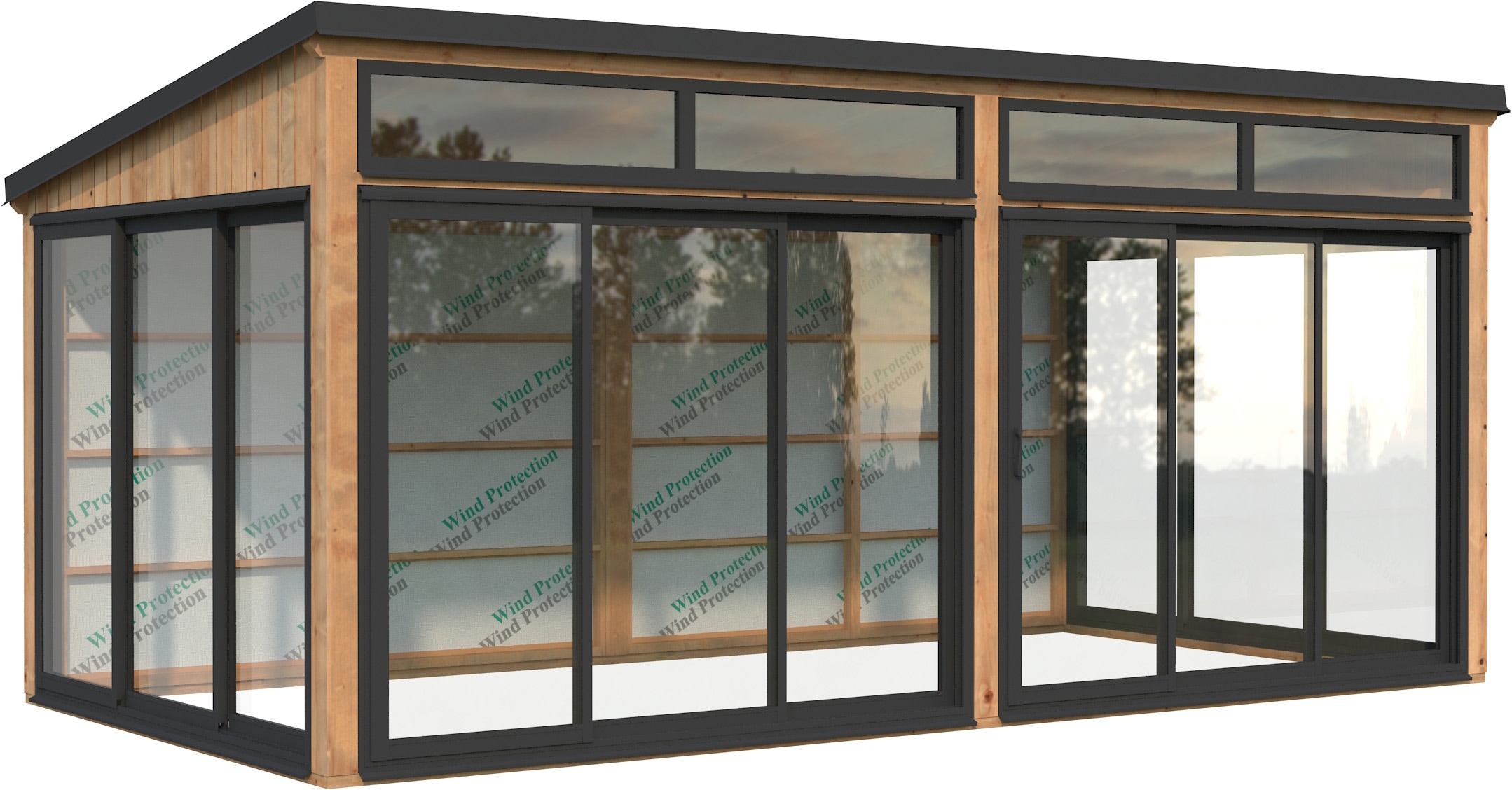 Palmako Holzpavillon »Saga 16,2 m² Slide Plus« BxTxH: 592x307x273 cm