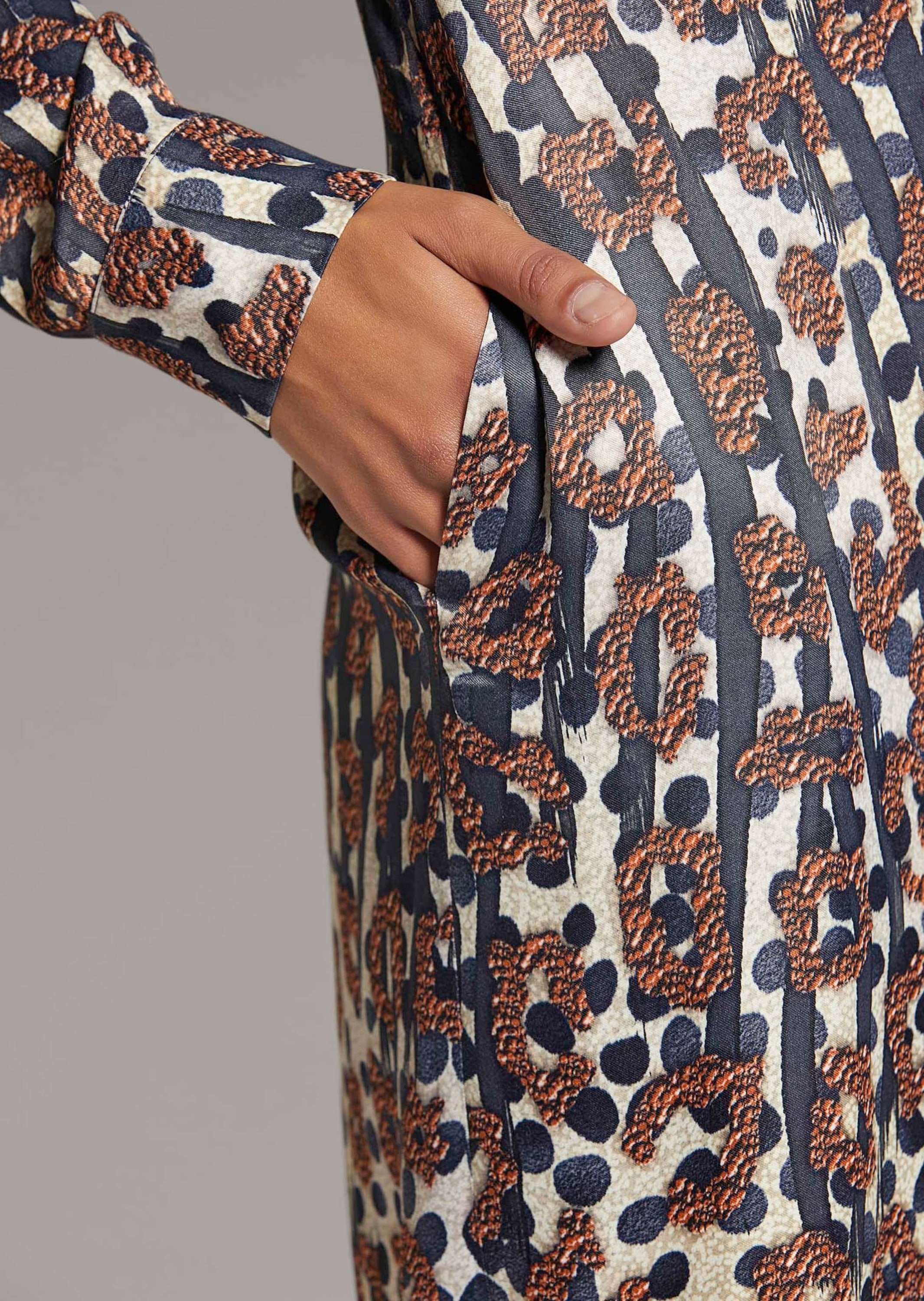 MADELEINE Midikleid »Kleid Bedrucktes Satinkleid«