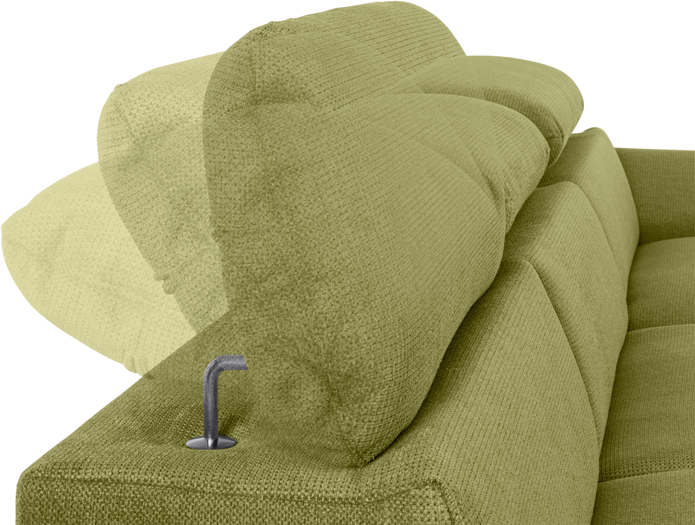 COTTA Ecksofa »Lola L-Form mit Kopfteilfunktion & Hocker«, (Set, mit Hocker), wahlweise mit Bettfunktion, Bettkasten & Armteilverstellung