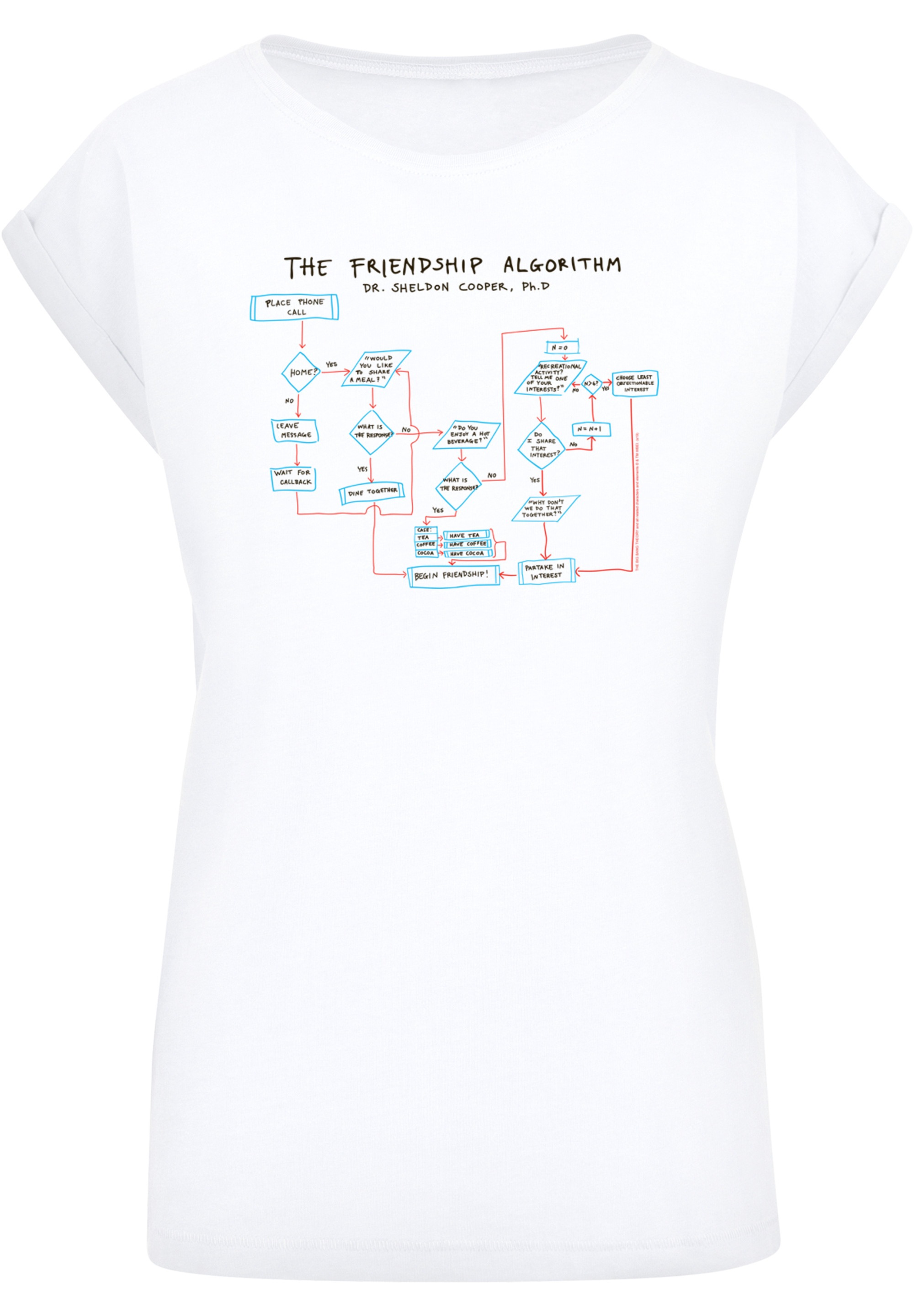 F4NT4STIC T-Shirt »Big Bang Theory Friendship Algorithm«, Damen,Premium Merch,Regular-Fit,Kurze Ärmel,Bedruckt