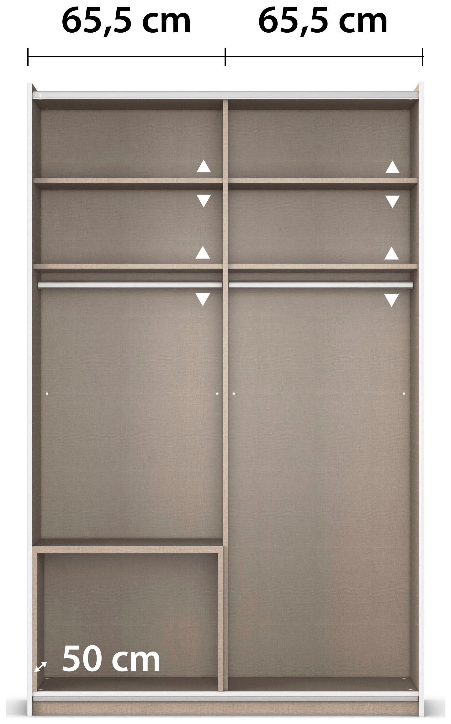 rauch Schwebetürenschrank »Kleiderschrank Schrank Garderobe Wäscheschrank SEVILLA«, (in 3 verschiedenen Ausstattungen BASIC/CLASSIC/PREMIUM), Metall-Griffleisten alufarben oder Graumetallic MADE IN GERMANY