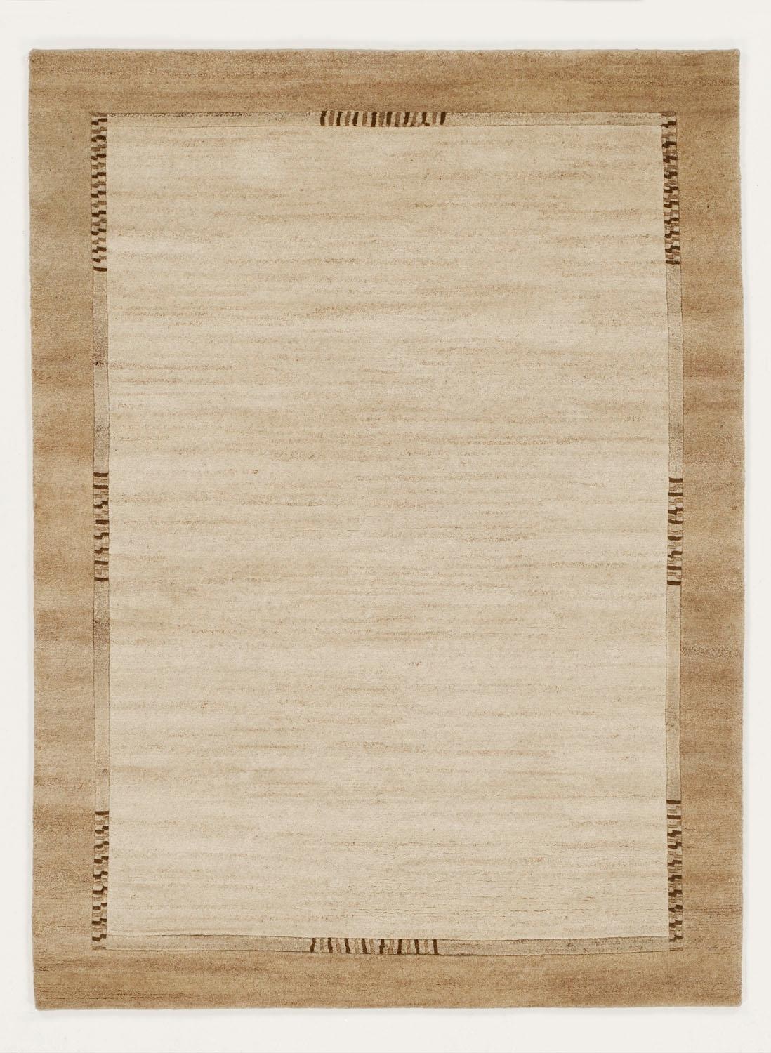 Wollteppich OCI DIE TEPPICHMARKE "Jowea Emotion" Gr. 31, beige, B:140cm H:9mm L:200cm, Wolle, Teppiche, reine Wolle, handgeknüpft, Wohnzimmer
