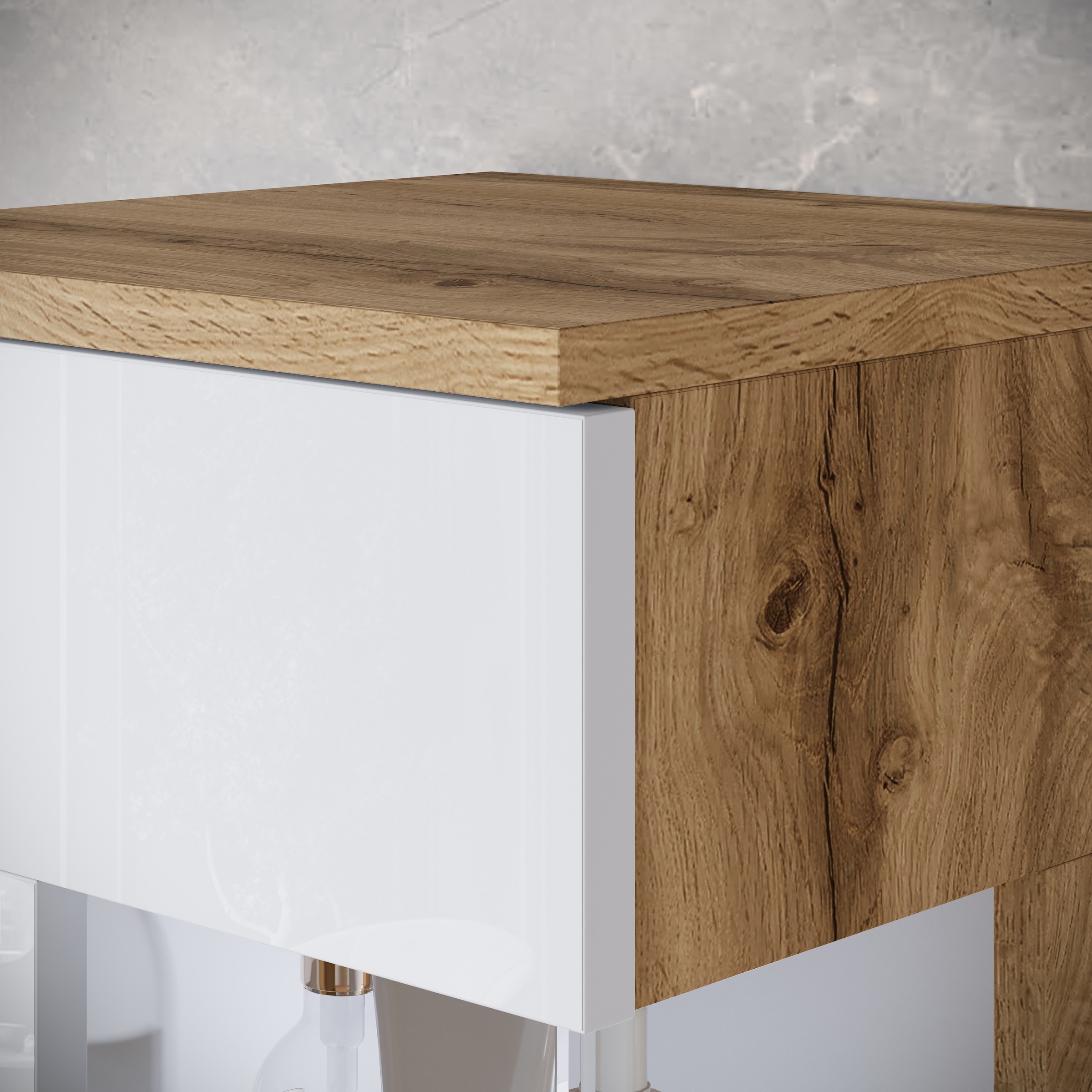 INOSIGN Badmöbel-Set »Kenia«, (Set, 5 St.), Modernes Badmöbel-Set mit viel Stauraum und Glaseinsatz