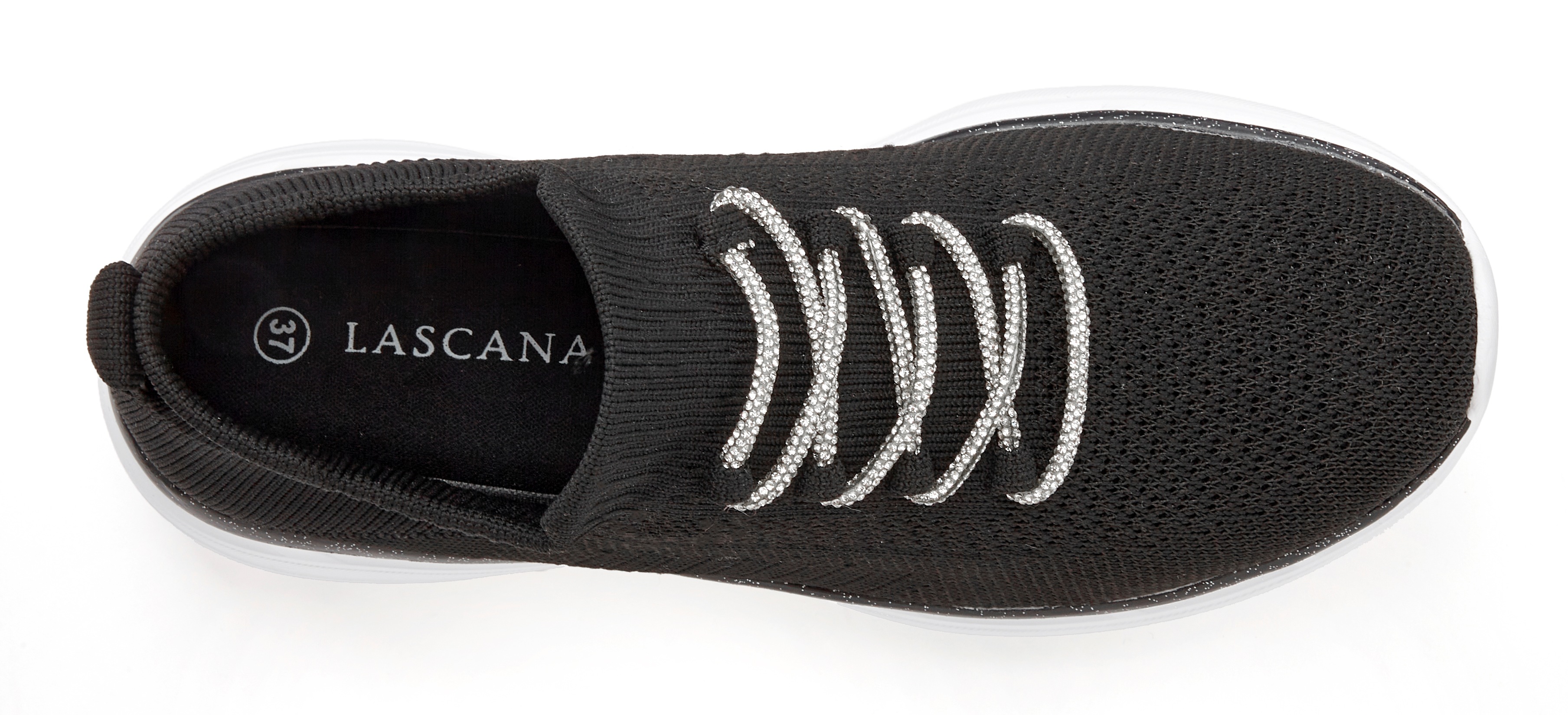 Thumbnail - LASCANA Sneaker, mit modischer Glitzerschnürung VEGAN