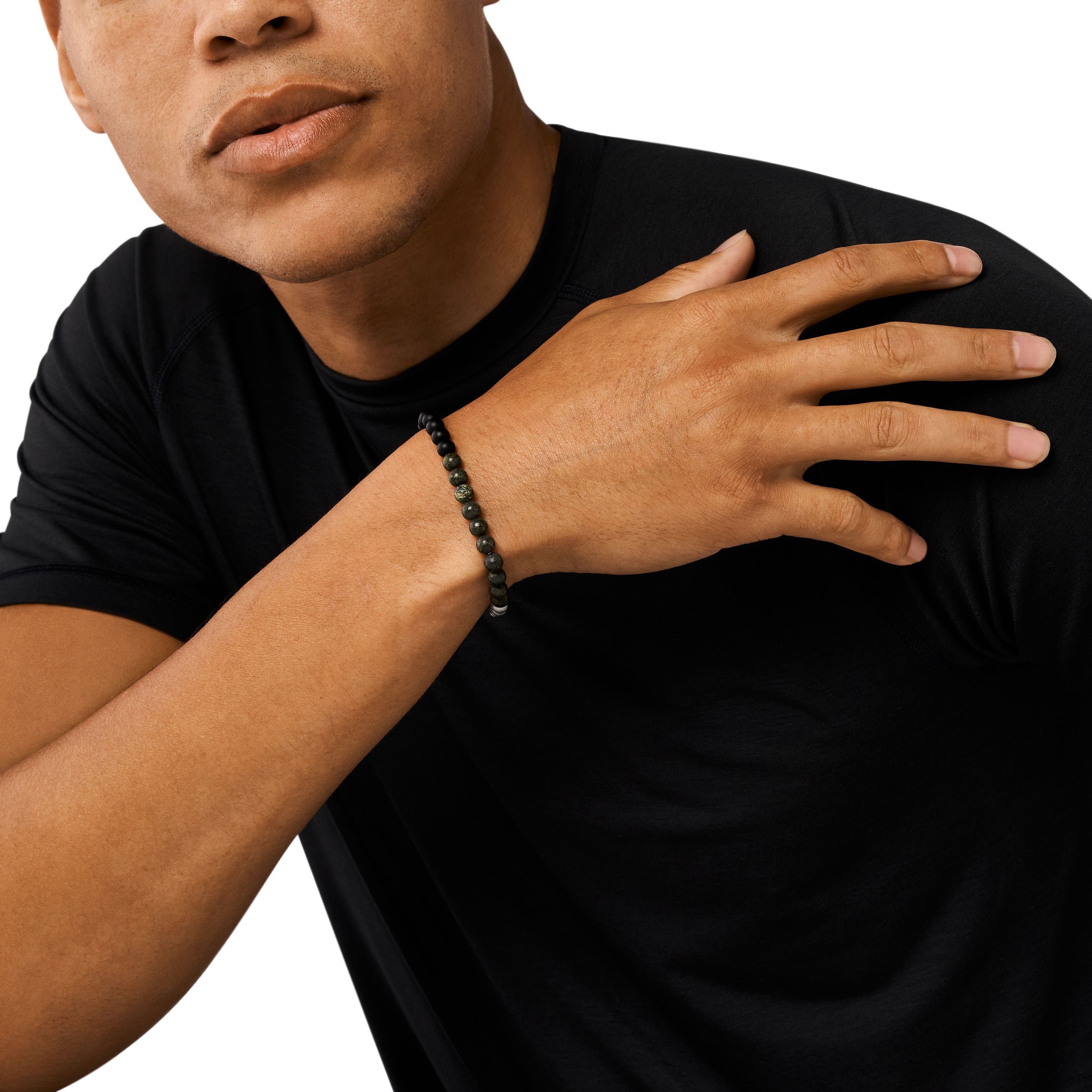 ARMANI EXCHANGE Armband »Schmuck Geschenk Armschmuck Armkette Kugeln, AXG0141040«, mit Achat, Serpentin