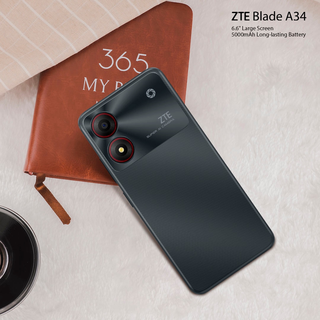 ZTE Smartphone »Blade A34«, Grau, 16,76 cm/6,6 Zoll, 64 GB Speicherplatz, 8 MP Kamera