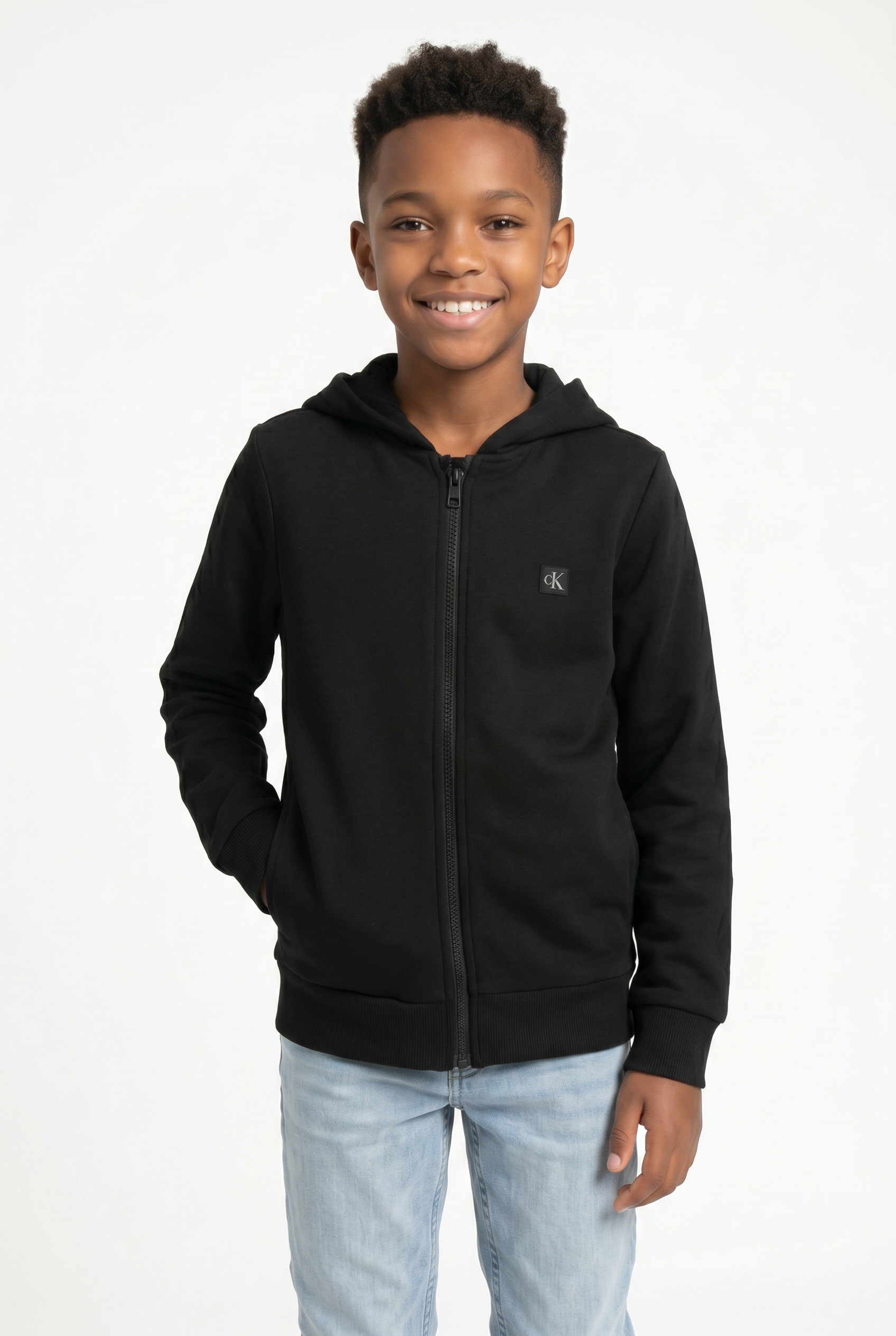 Calvin Klein Jeans Sweatjacke "MINI BADGE ZIP-THROUGH" Regular fit, Badge