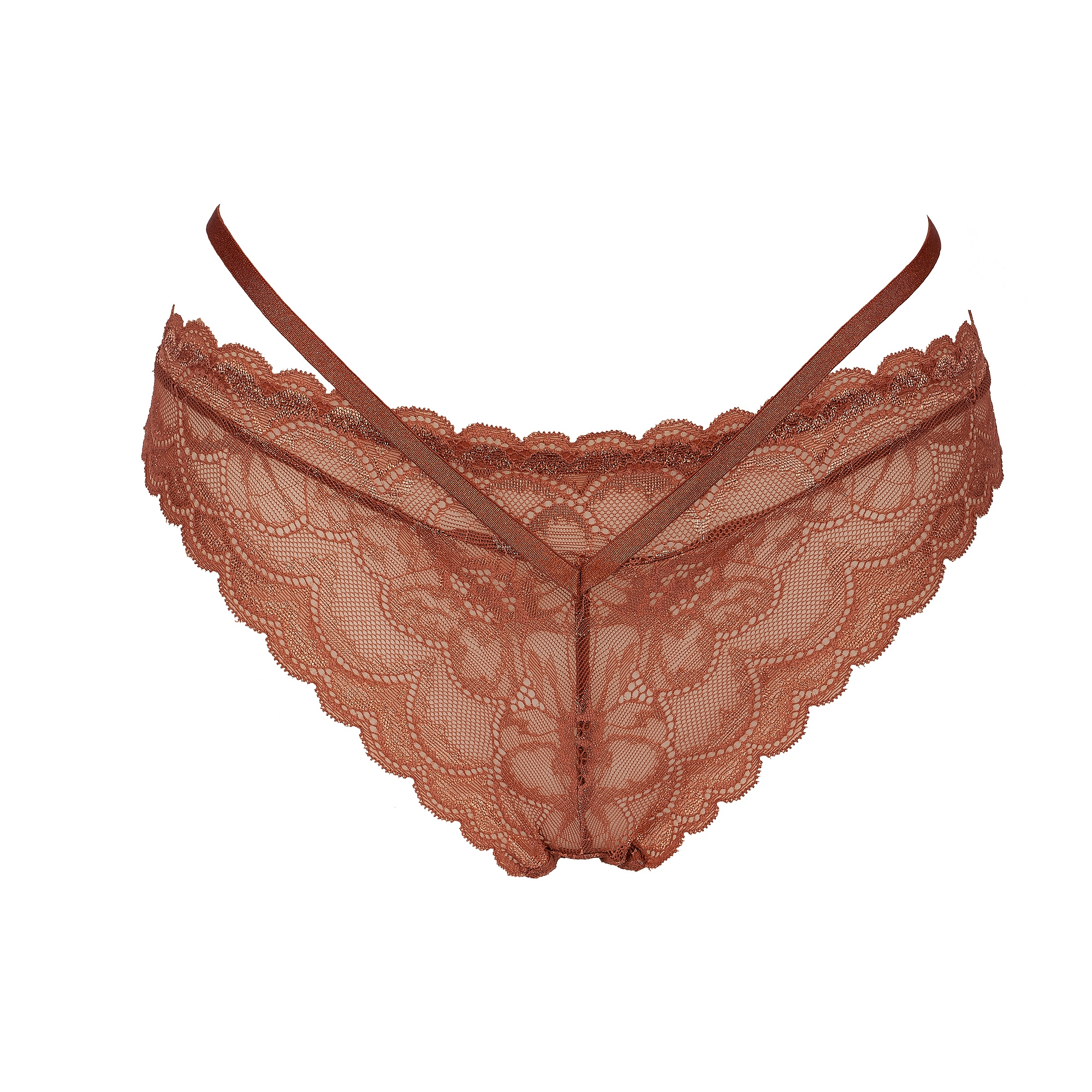 After Eden D-cup & up String »Mexy«, Florale Spitze, Riemchendetails