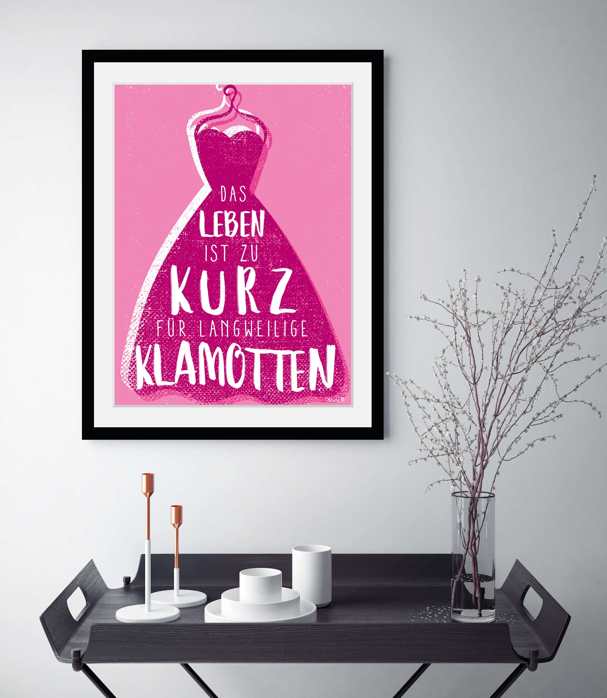 queence Bild "Pinkes Kleid", Sprüche & Texte-Humor-Mode-Fashion-Motivations günstig online kaufen