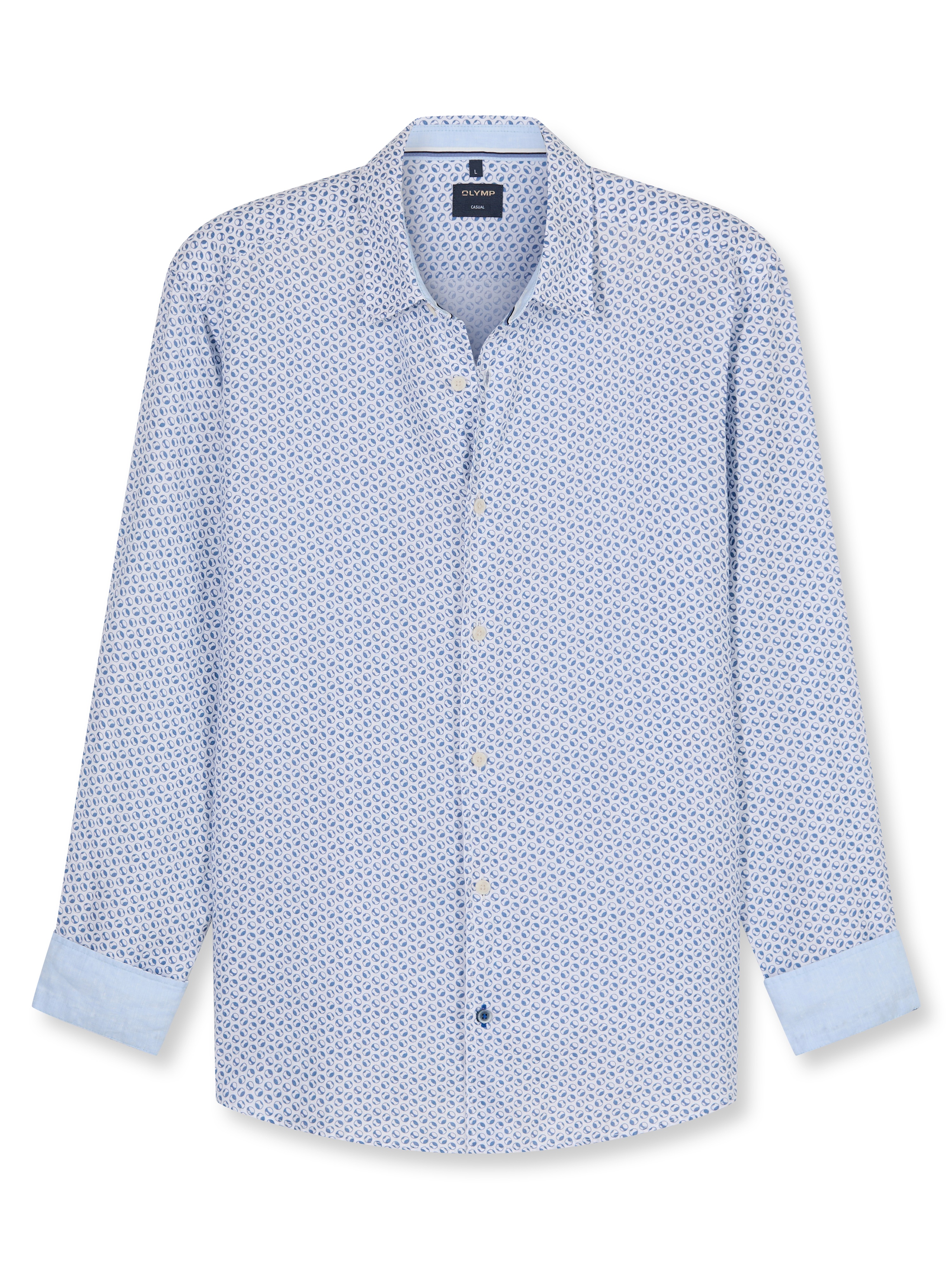 Thumbnail - OLYMP Leinenhemd mit Minimal-Muster, aus Leinen, regular fit