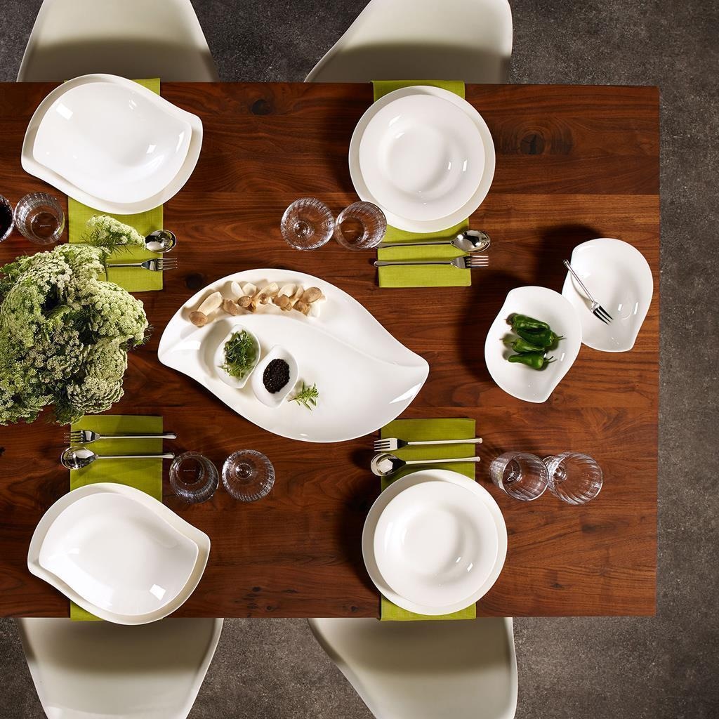 Villeroy & Boch Geschirr-Set »Tafelservice New Cottage Basic 12er Set weiß« Spülmaschinengeeignet, Mikrowellengeeignet