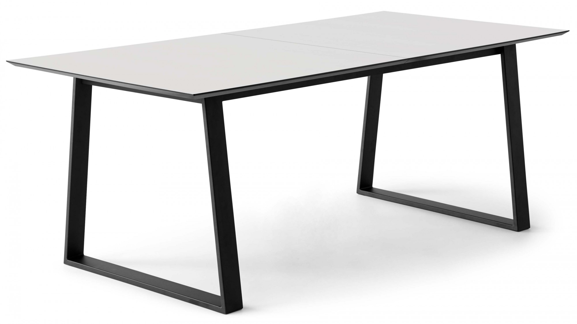 Hammel Furniture "Meza Designtisch mit Auszugsfunktion und 2 Einlegeplatten" 1 Stk. tlg. rechteckige Tischplatte MDF, Trapez Metallgestell