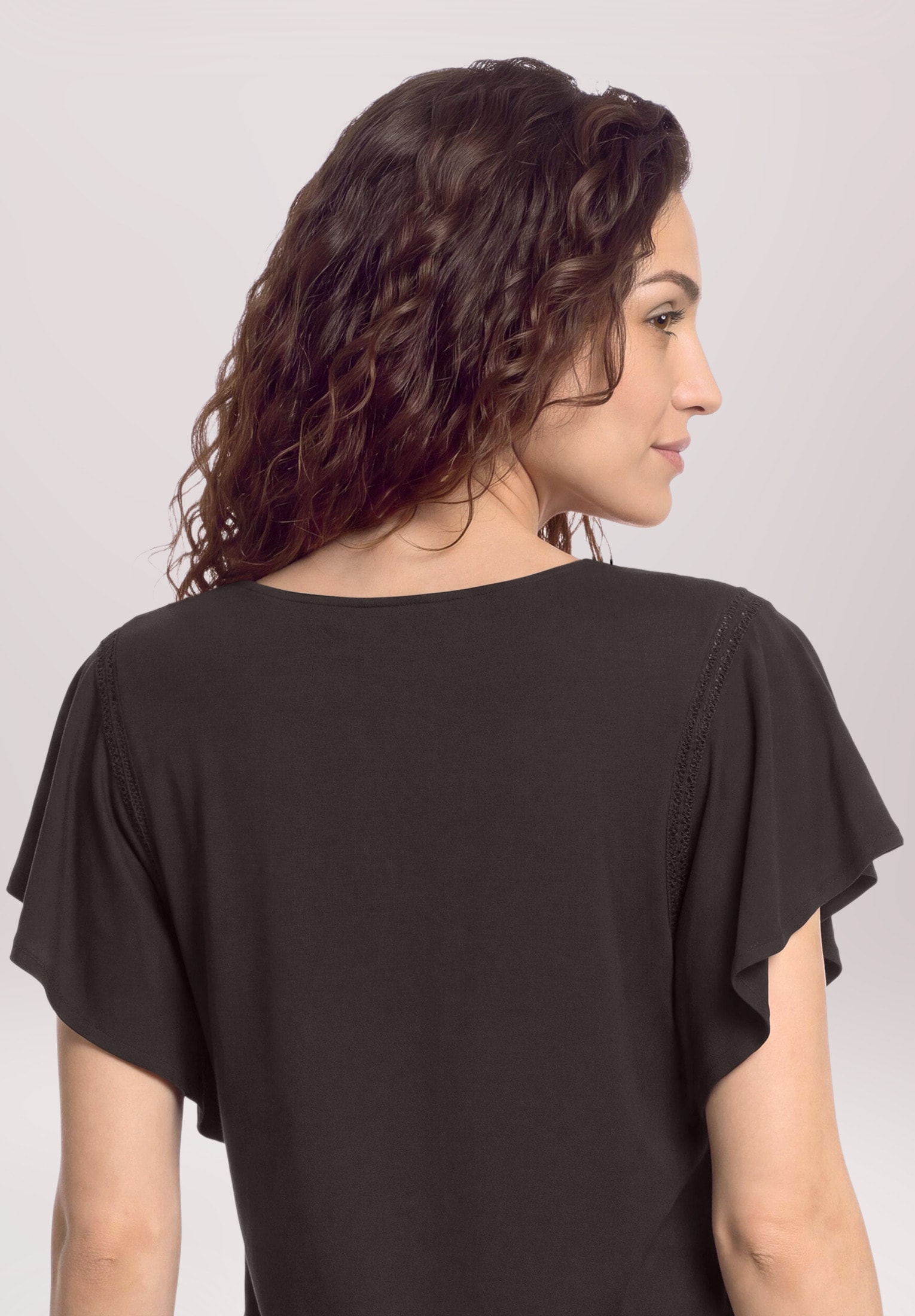 Cartoon Kurzarmshirt »Damen mit V-Ausschnitt« 1
