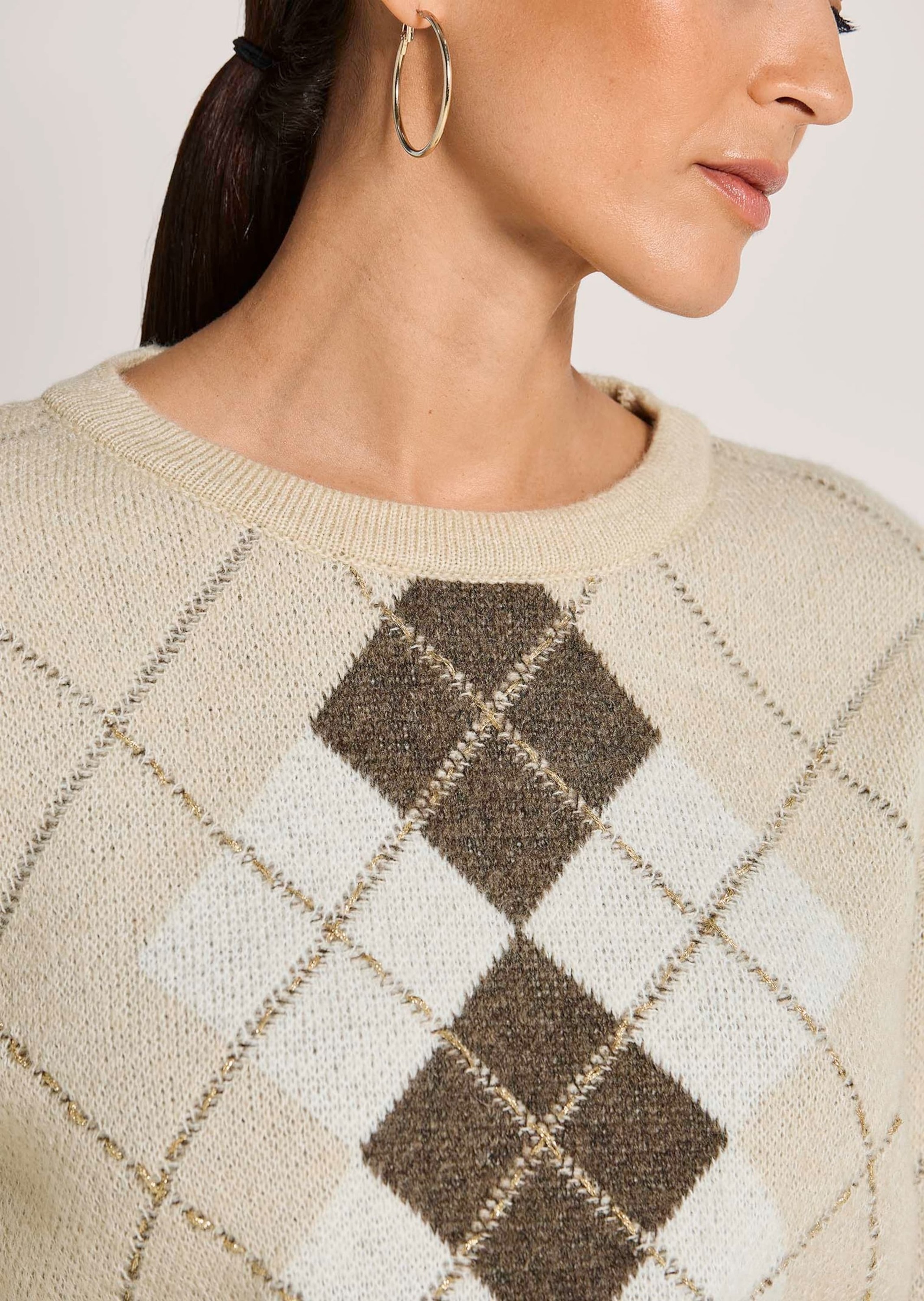 MADELEINE Longpullover »Pullover Strickpullover mit Argyle-Muster«