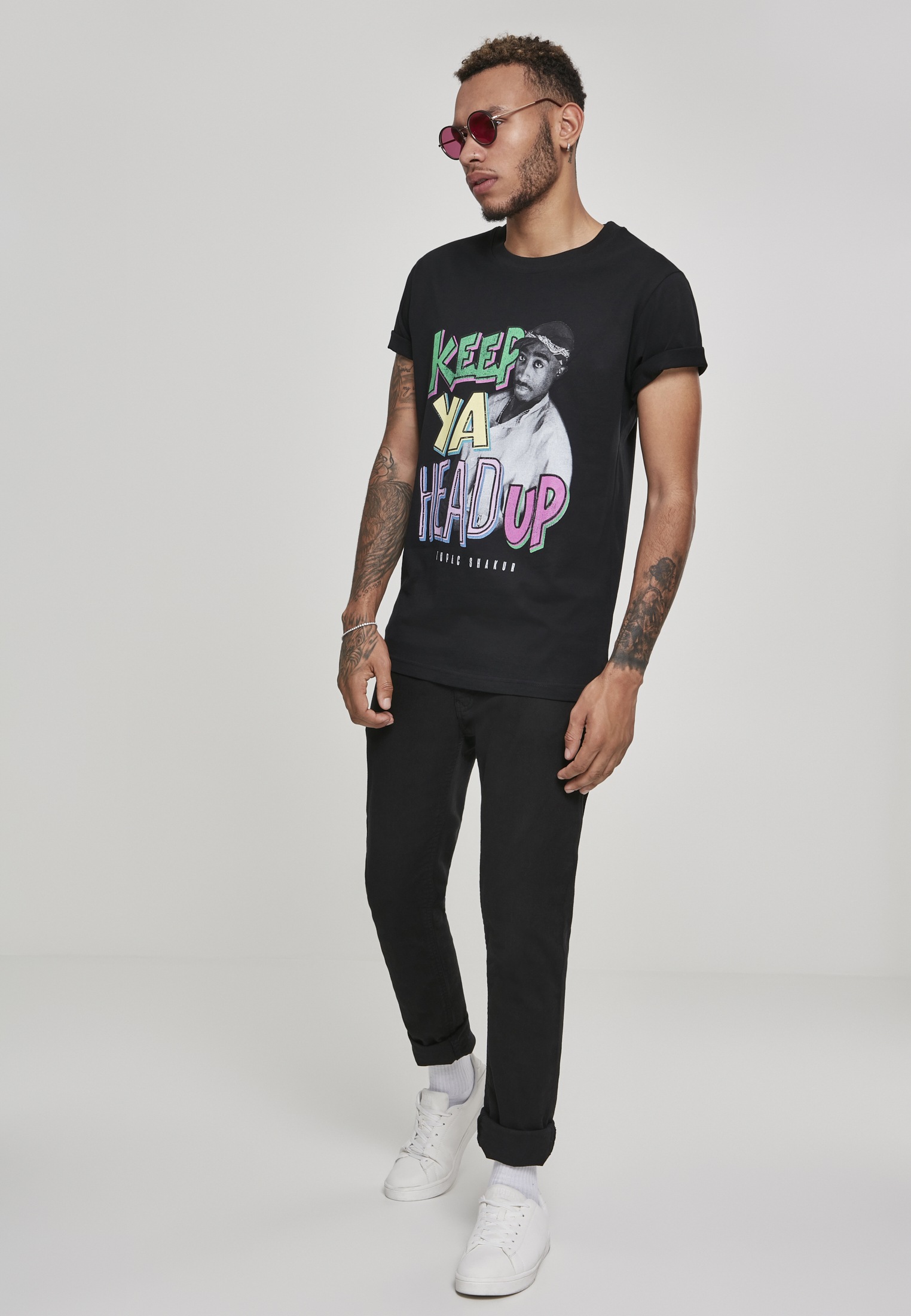 MisterTee T-Shirt »MisterTee Herren TuPac Keep Ya Head Up Tee«, (1 tlg.)