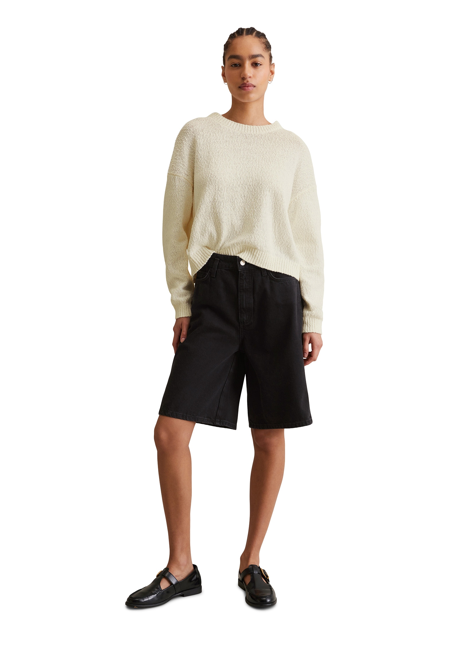 Marc O'Polo DENIM Rundhalspullover »aus Cotton-Slub-Garn«