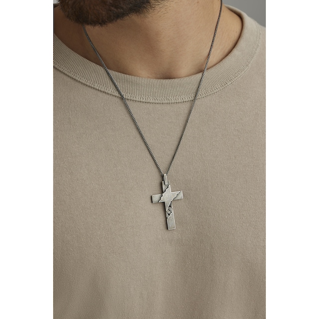 CAÏ Kette mit Anhänger »925 Sterling Silber oxidiert Kreuz« ▷ kaufen | BAUR