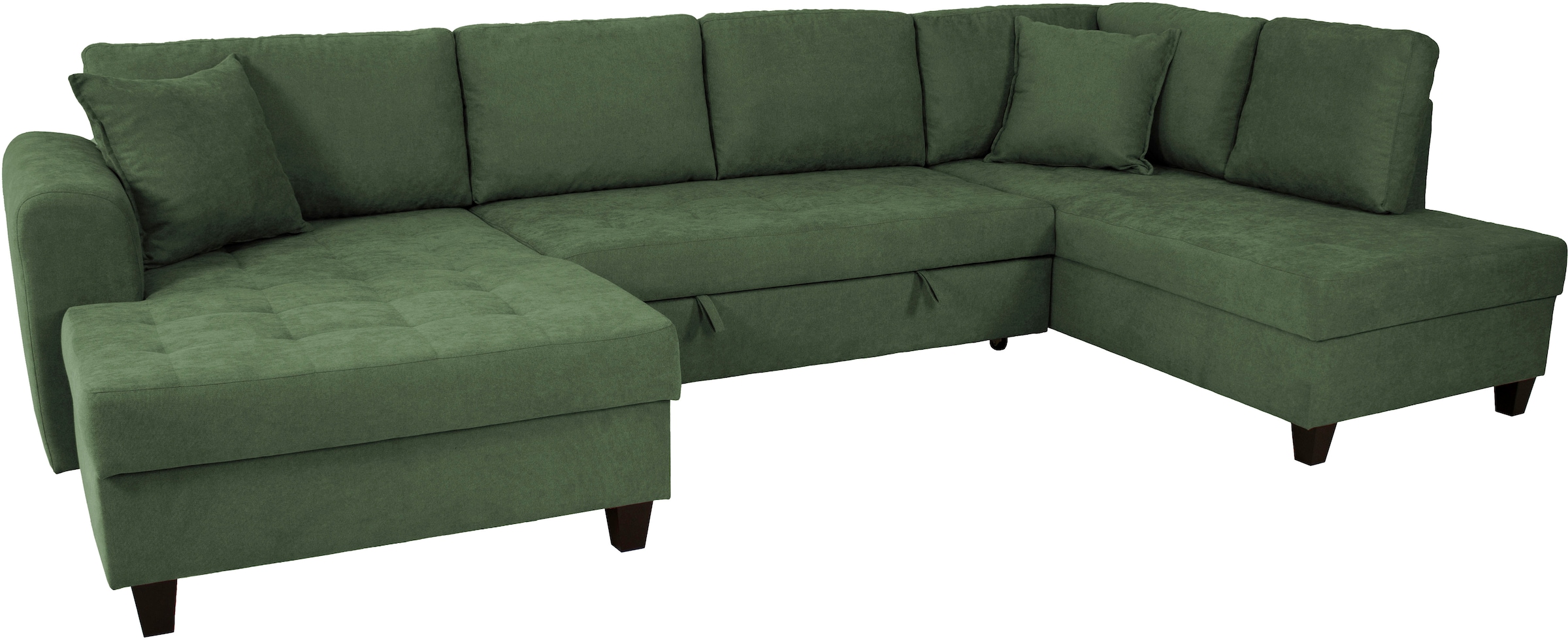 Trends by HG Wohnlandschaft »Moritz U-Form, B: 324 cm« mit Bettfunktion, Bettkasten & Zierkissen