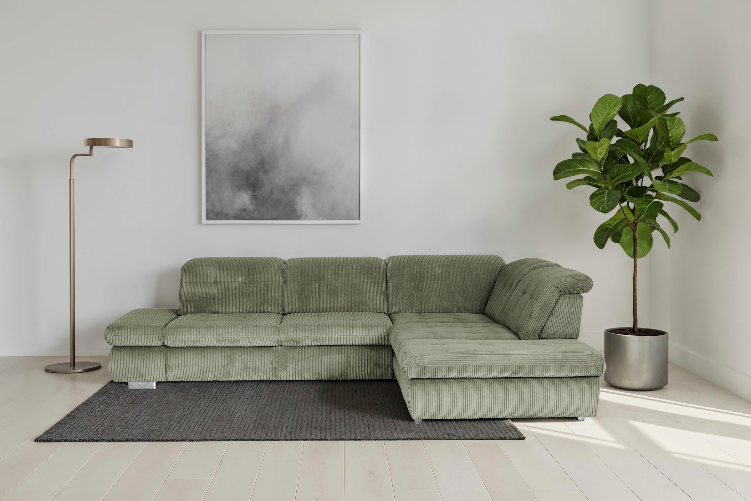 Die PlanBar Ecksofa "MP-IN17004 L-Form, Breite 323 cm, mit Federkern-Polsterung" inkl. Sitztiefenverstellung, wahlweise weitere Funktionen