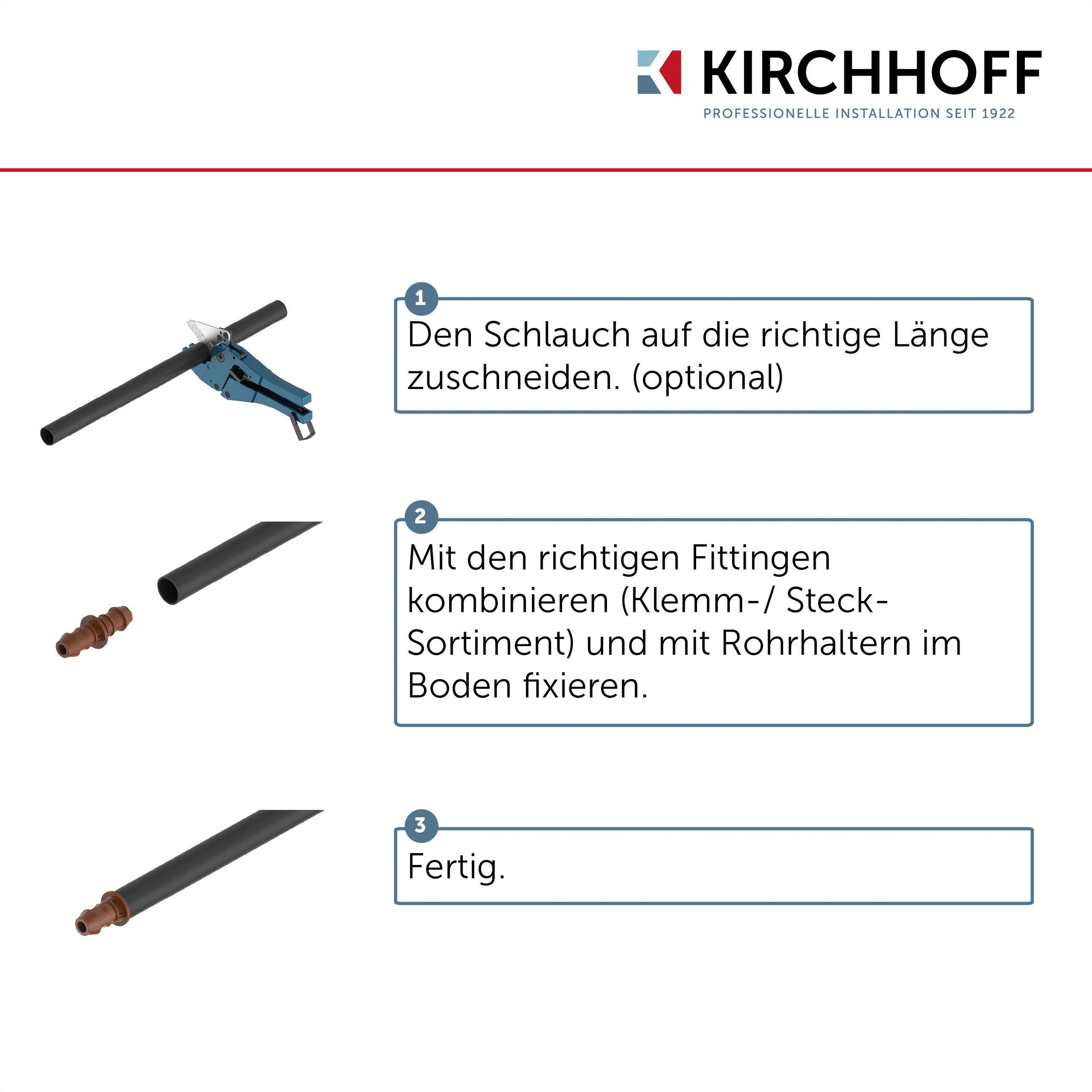 Kirchhoff Bewässerungsschlauch, Tropfrohr 25 m x 16 mm, Tropfschlauch, Drip-Bewässerung